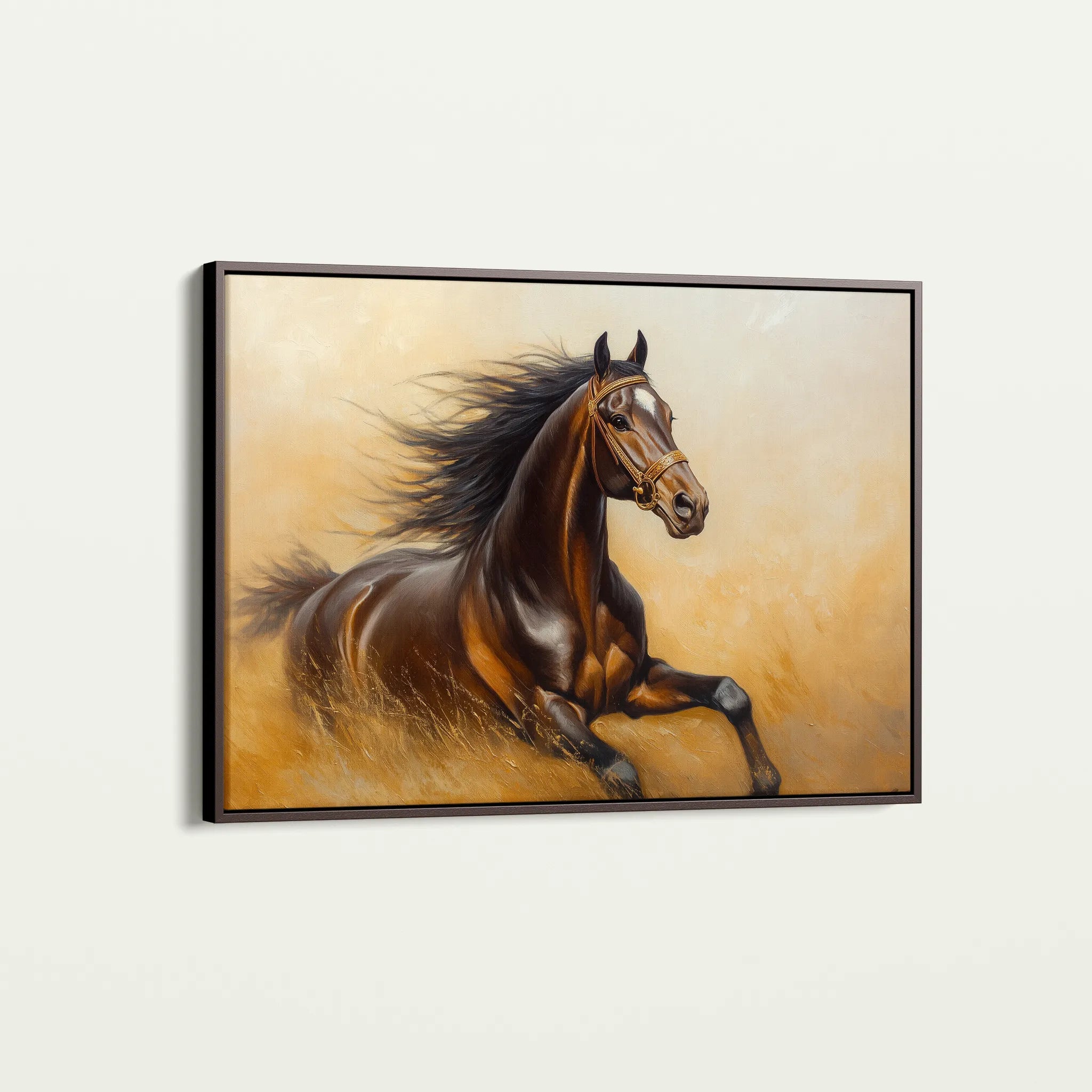 Horses 001 Canvas Art 60 x 40 cm / Black