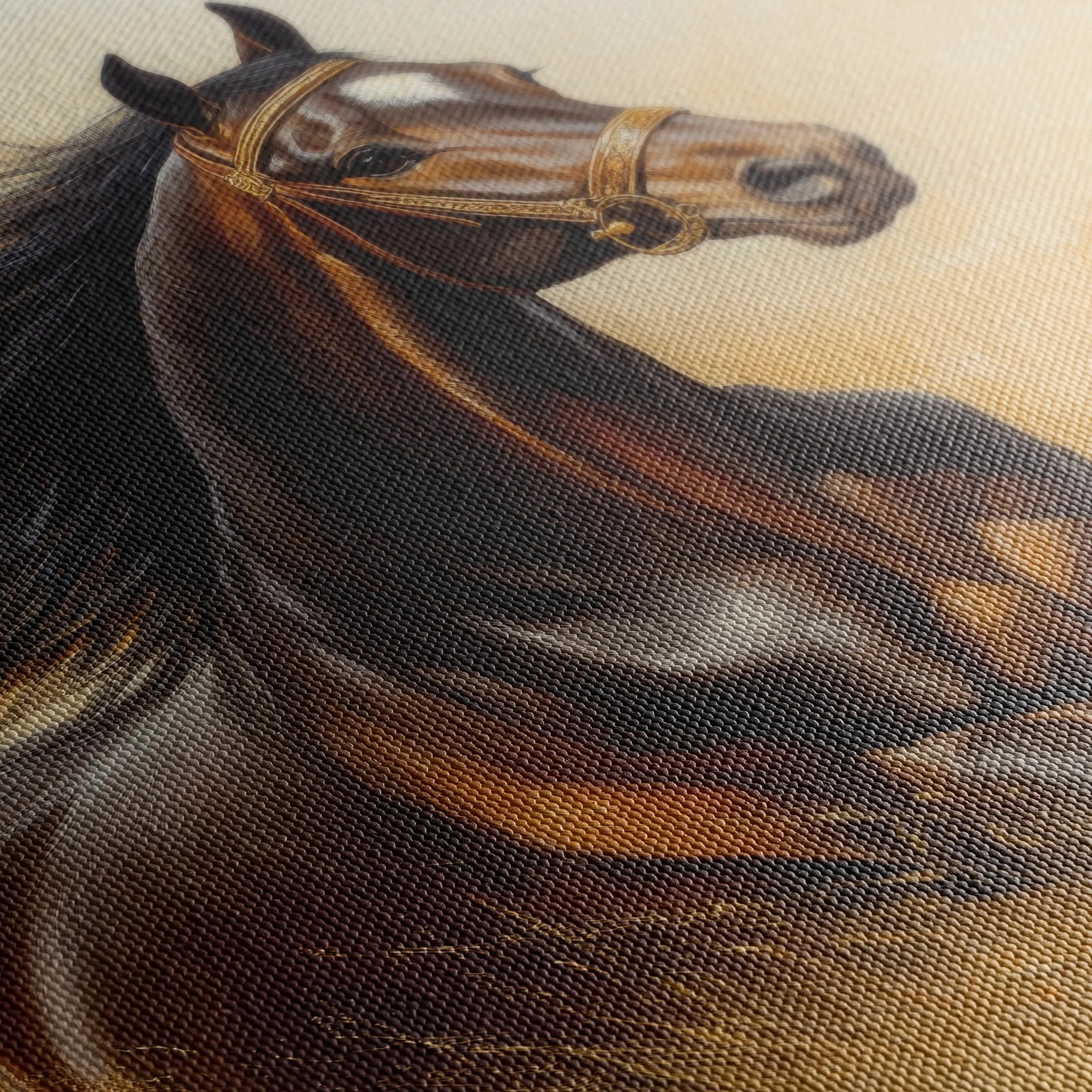 Horses 001 Canvas Art 60 x 40 cm / Black