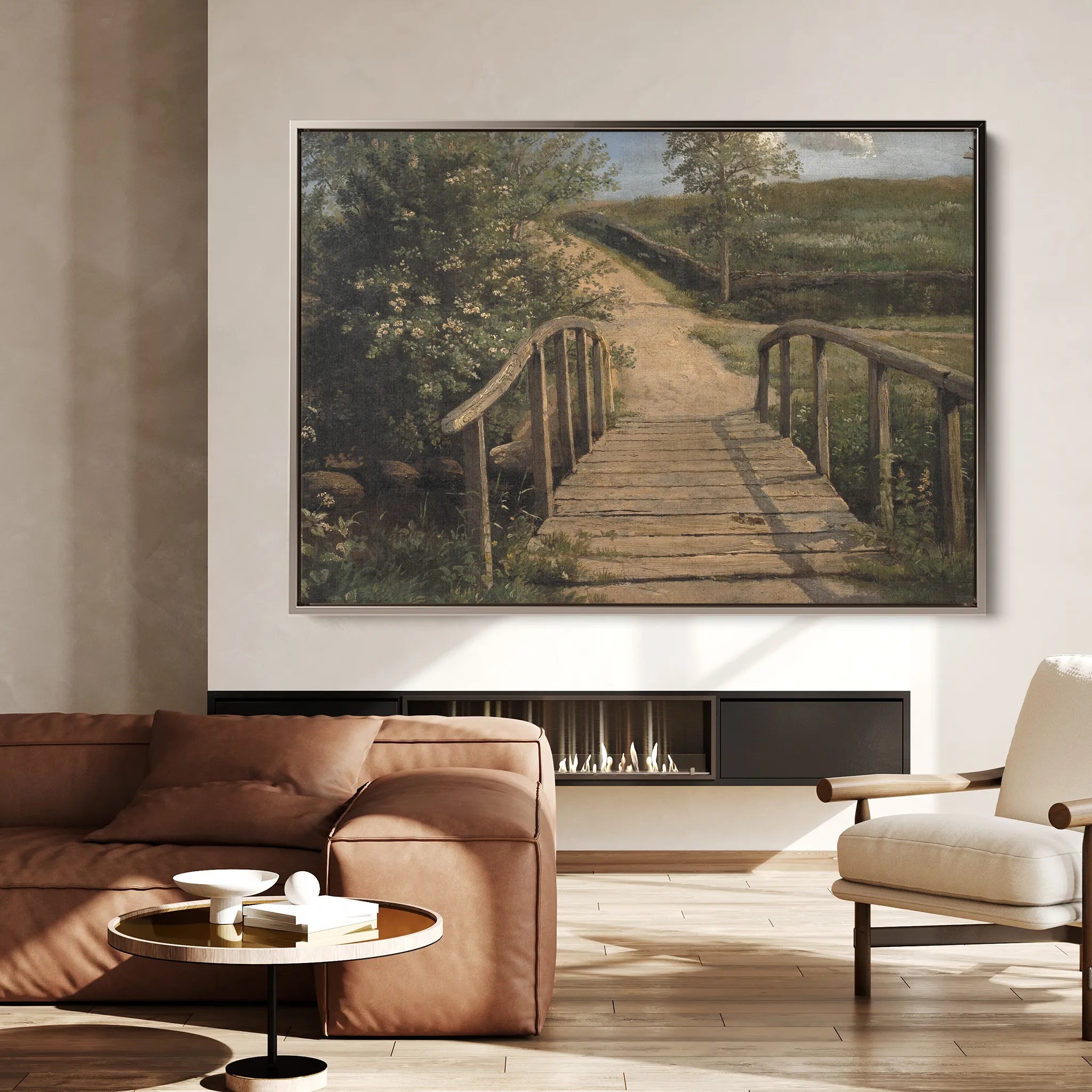 Landscape 001 Canvas Art 60 x 40 cm / Black