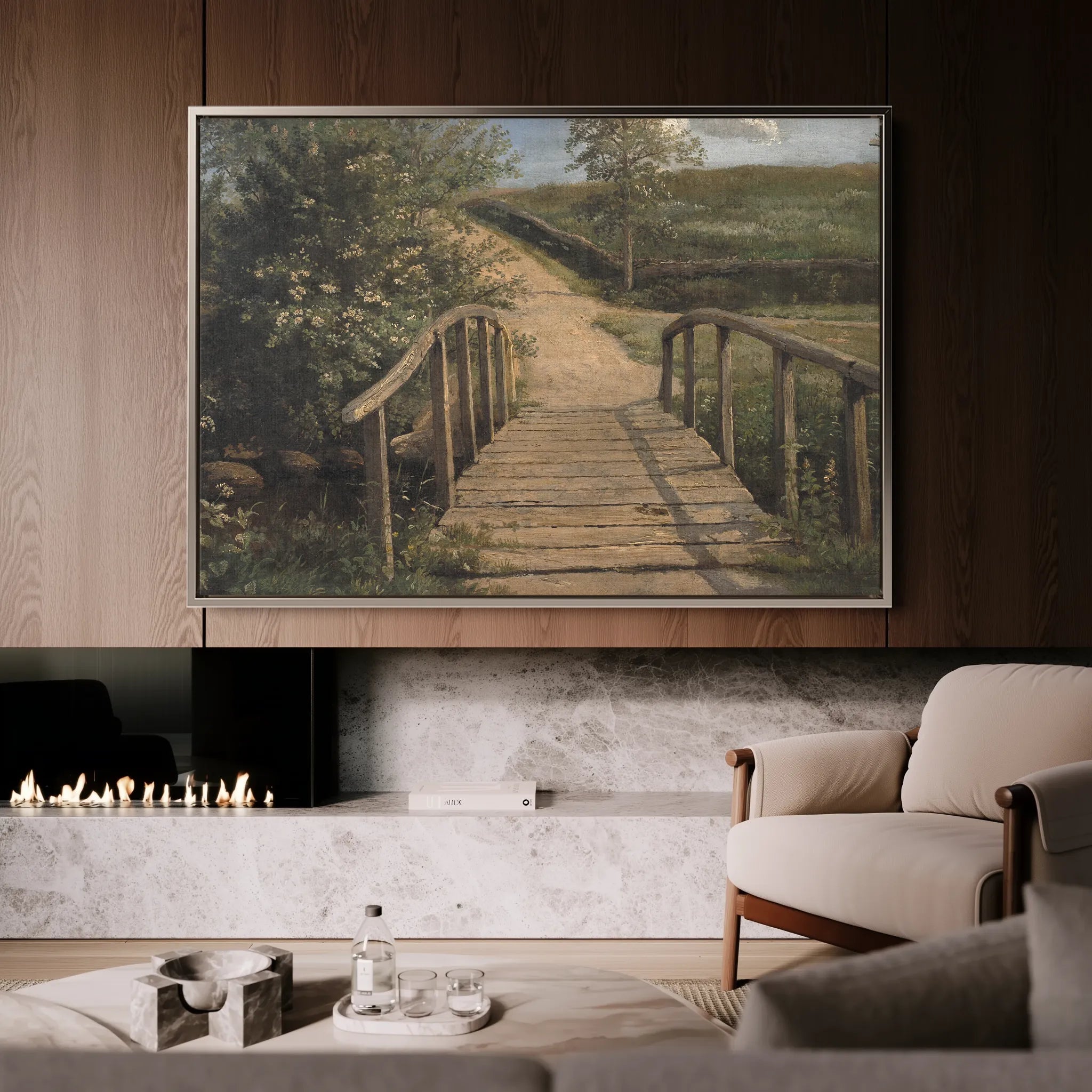 Landscape 001 Canvas Art 60 x 40 cm / Black