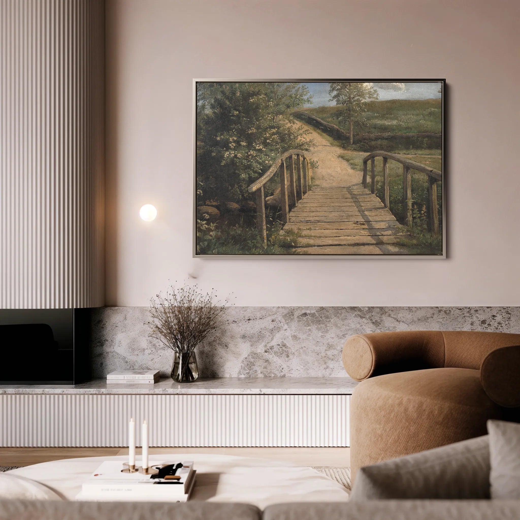 Landscape 001 Canvas Art 60 x 40 cm / Black