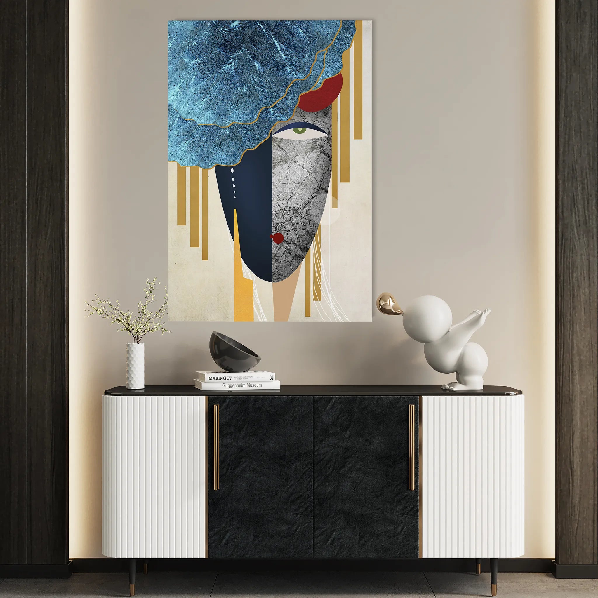 Portrait 001 Canvas Art 60 x 40 cm / Black
