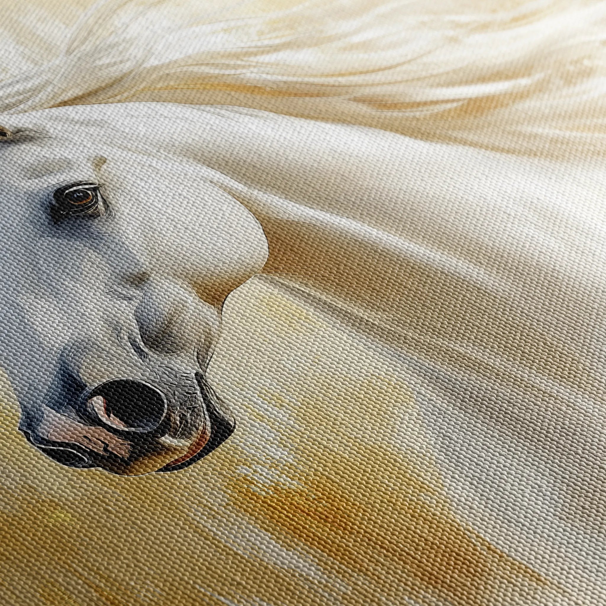 Horses 002 Canvas Art 60 x 40 cm / Black