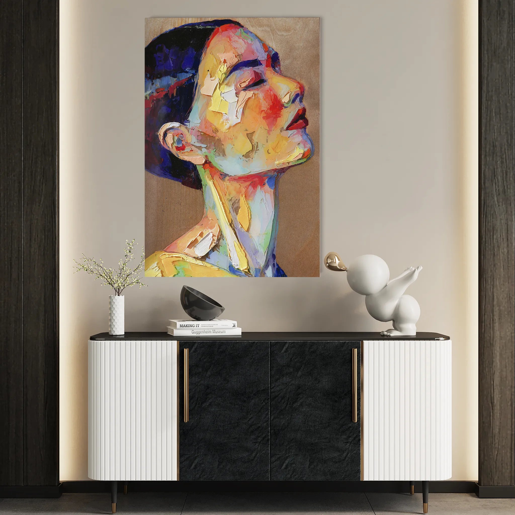 Portrait 002 Canvas Art 60 x 40 cm / Black
