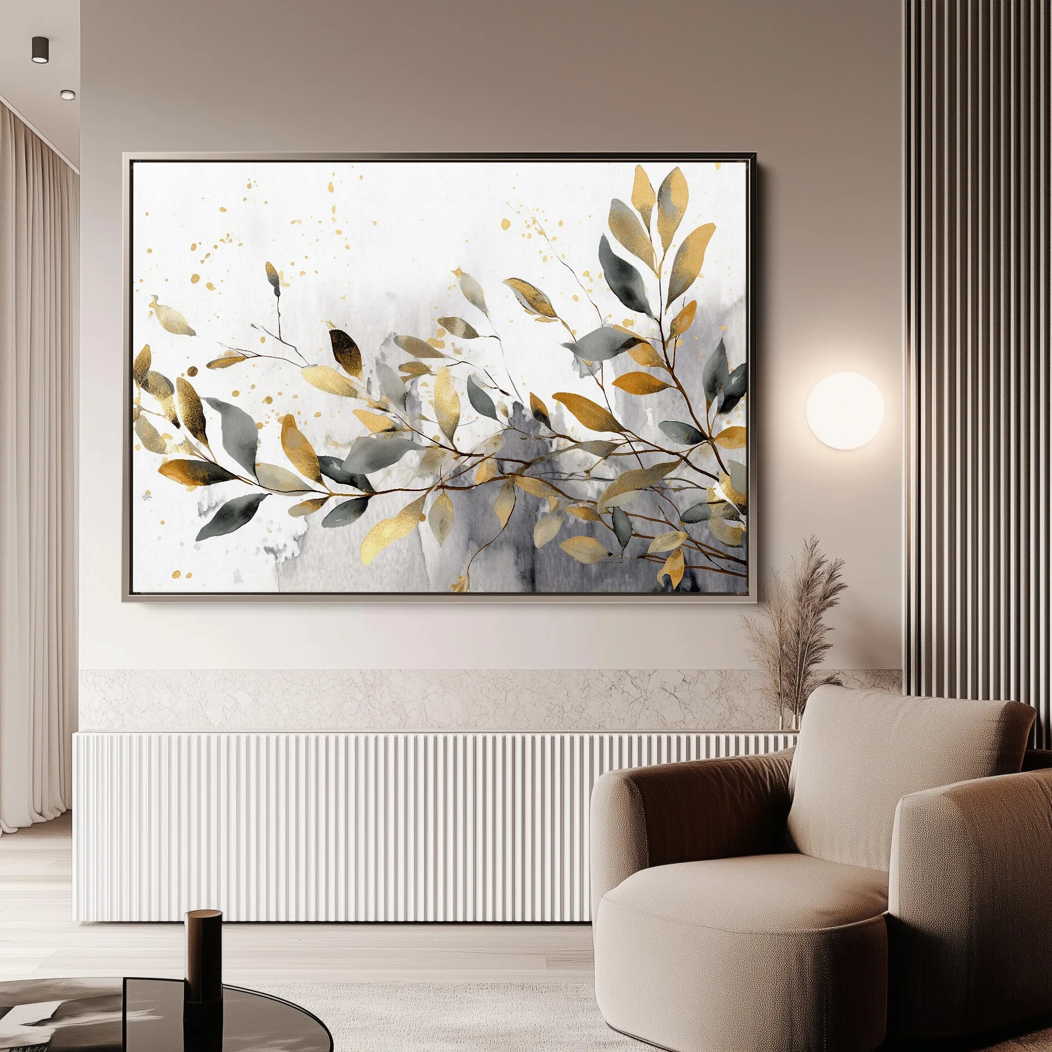 Floral 003 Canvas Art 60 x 40 cm / Black