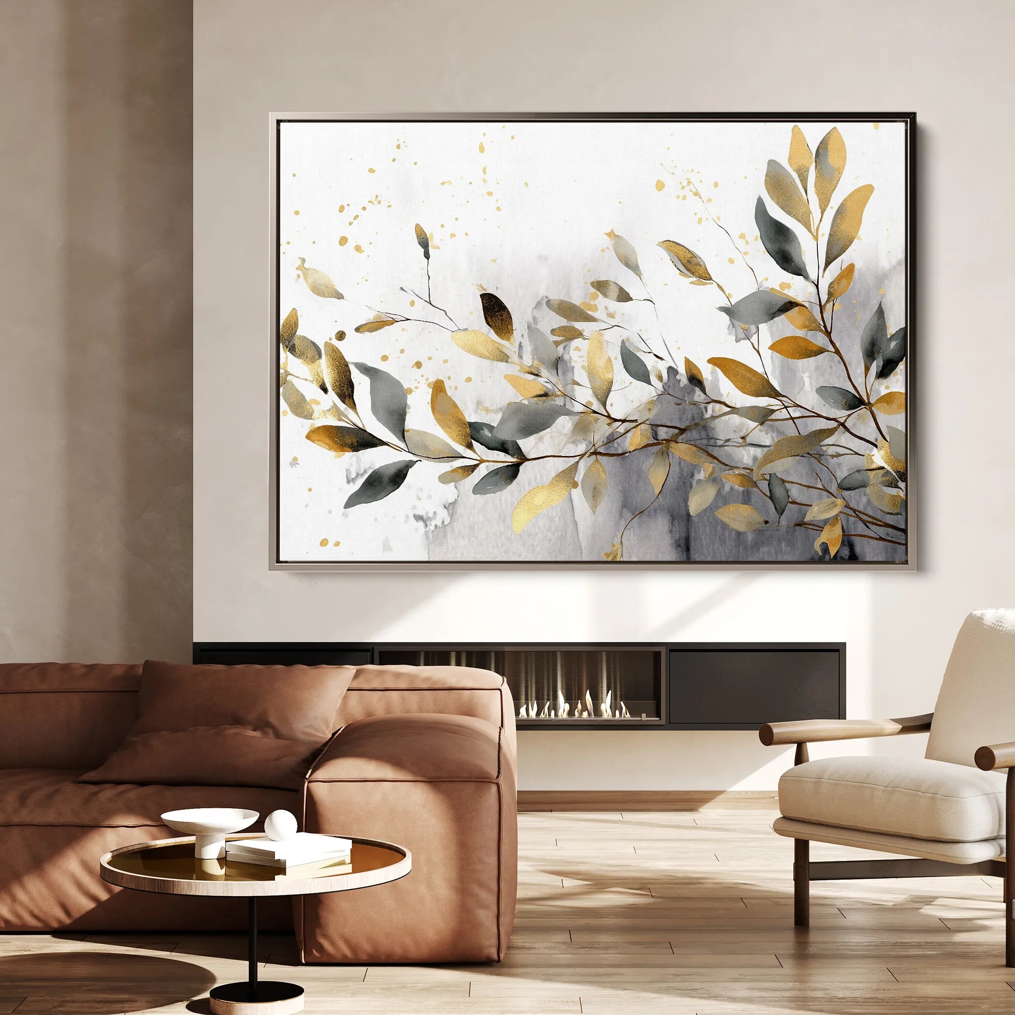 Floral 003 Canvas Art 60 x 40 cm / Black
