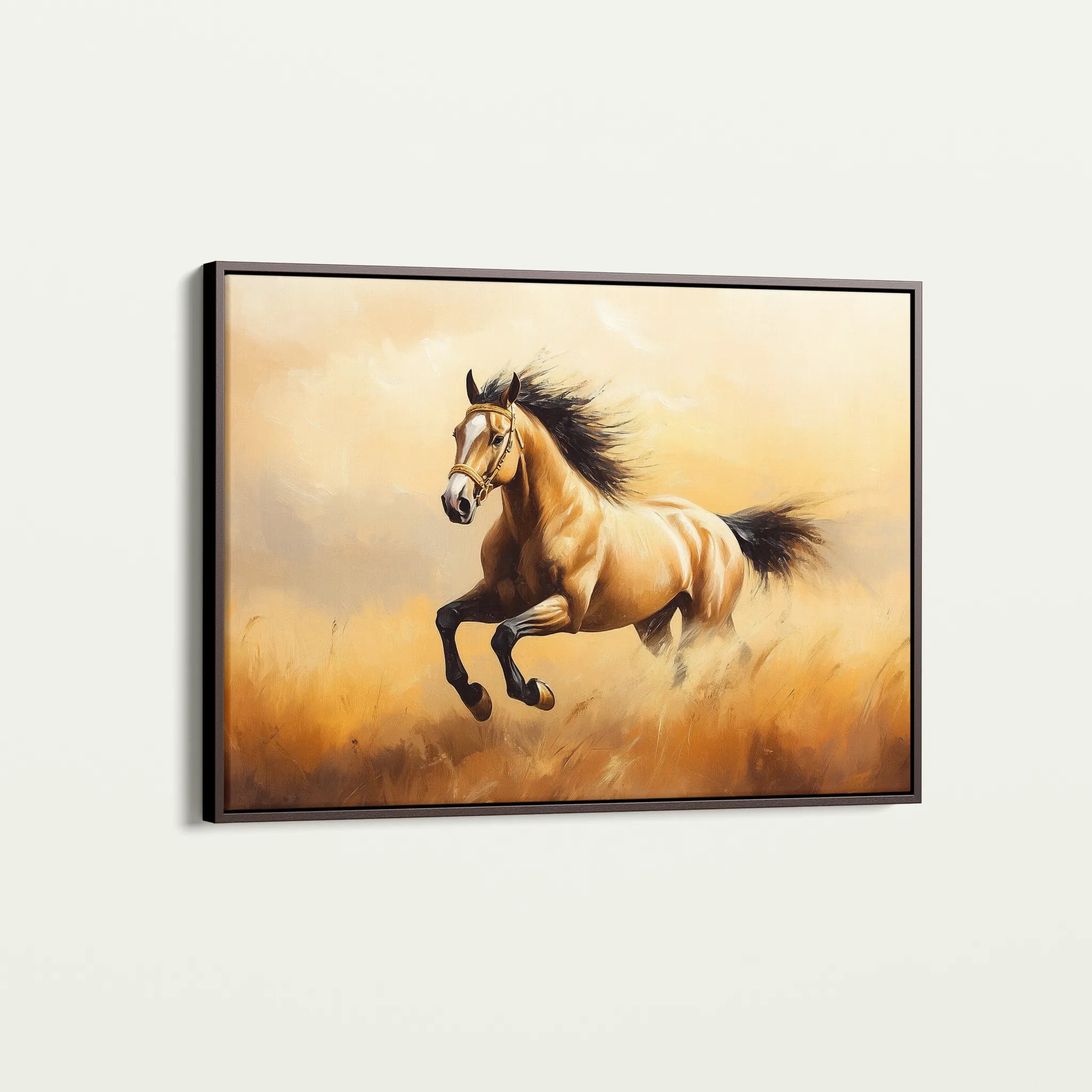 Horses 003 Canvas Art 60 x 40 cm / Black