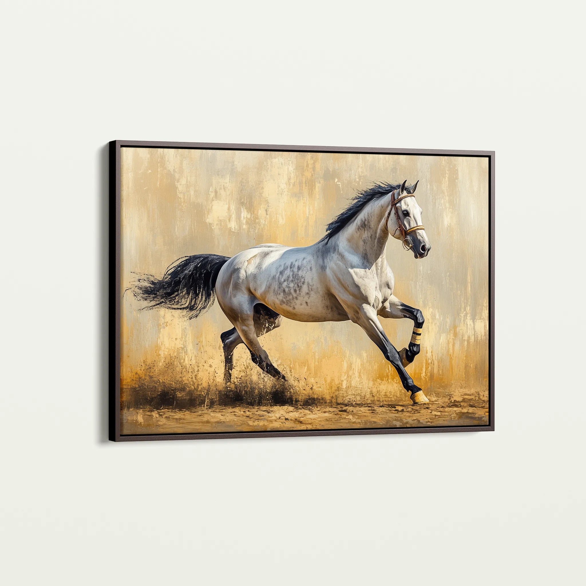 Horses 004 Canvas Art 60 x 40 cm / Black