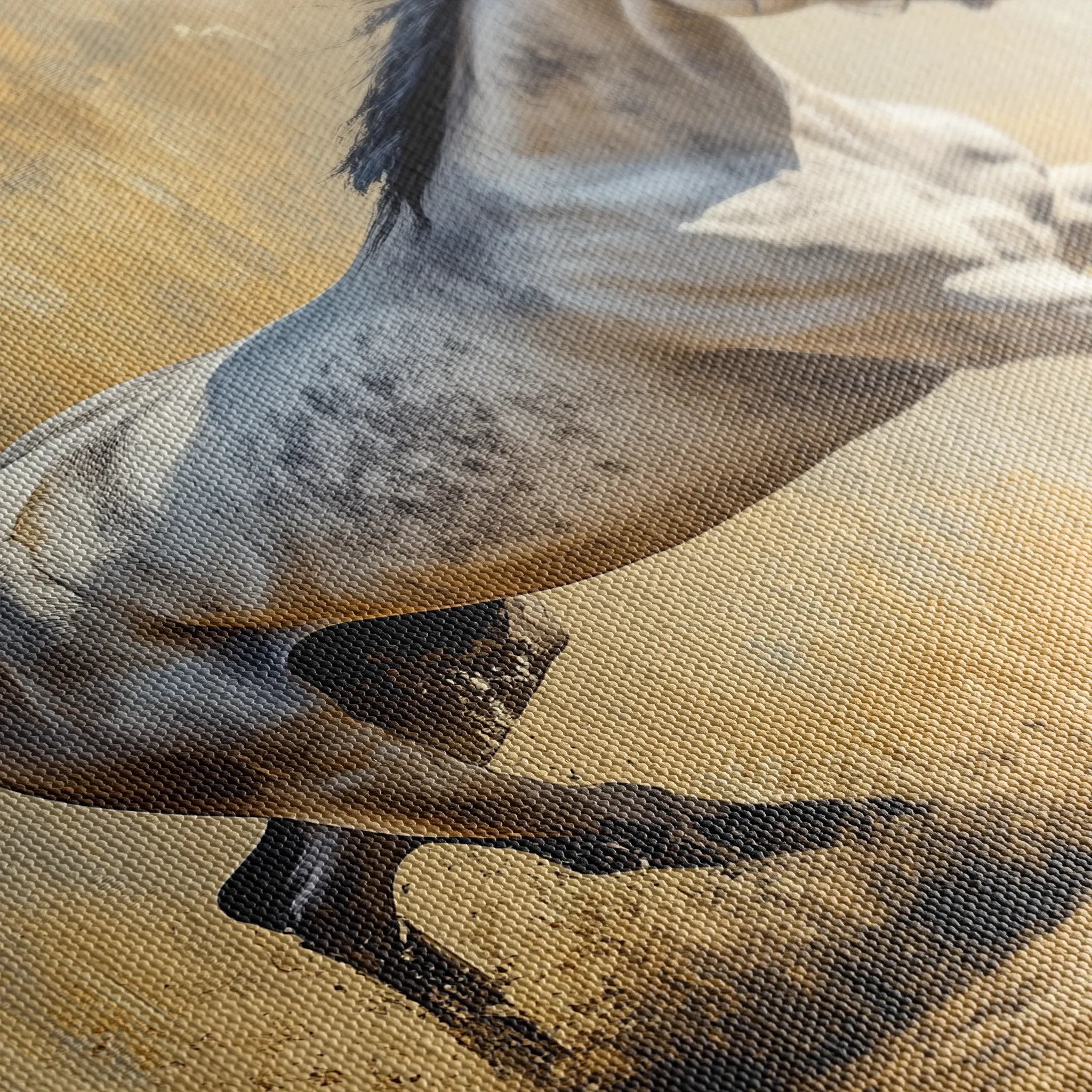Horses 004 Canvas Art 60 x 40 cm / Black