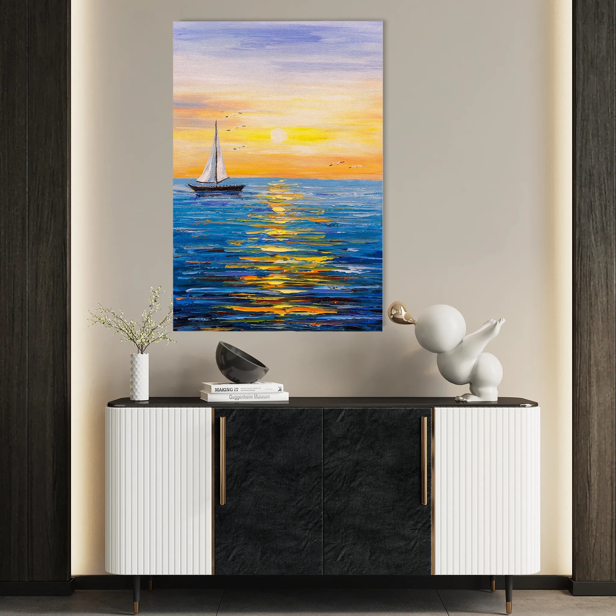 Landscape 004 Canvas Art 60 x 40 cm / Black