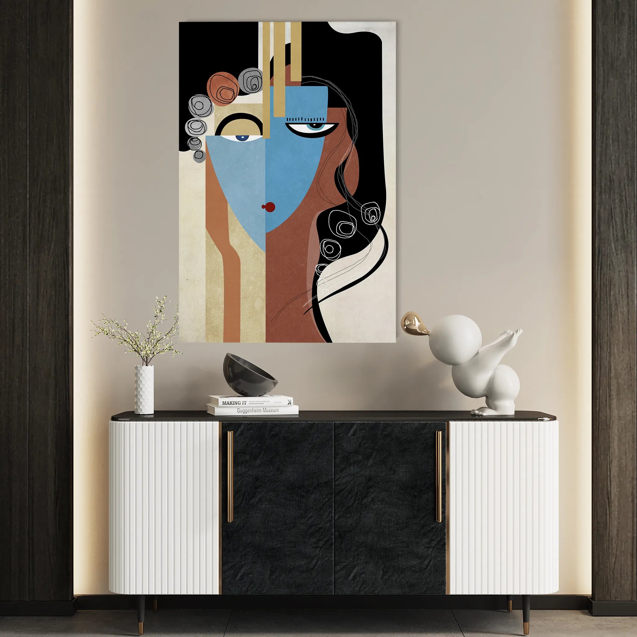 Portrait 004 Canvas Art 60 x 40 cm / Black