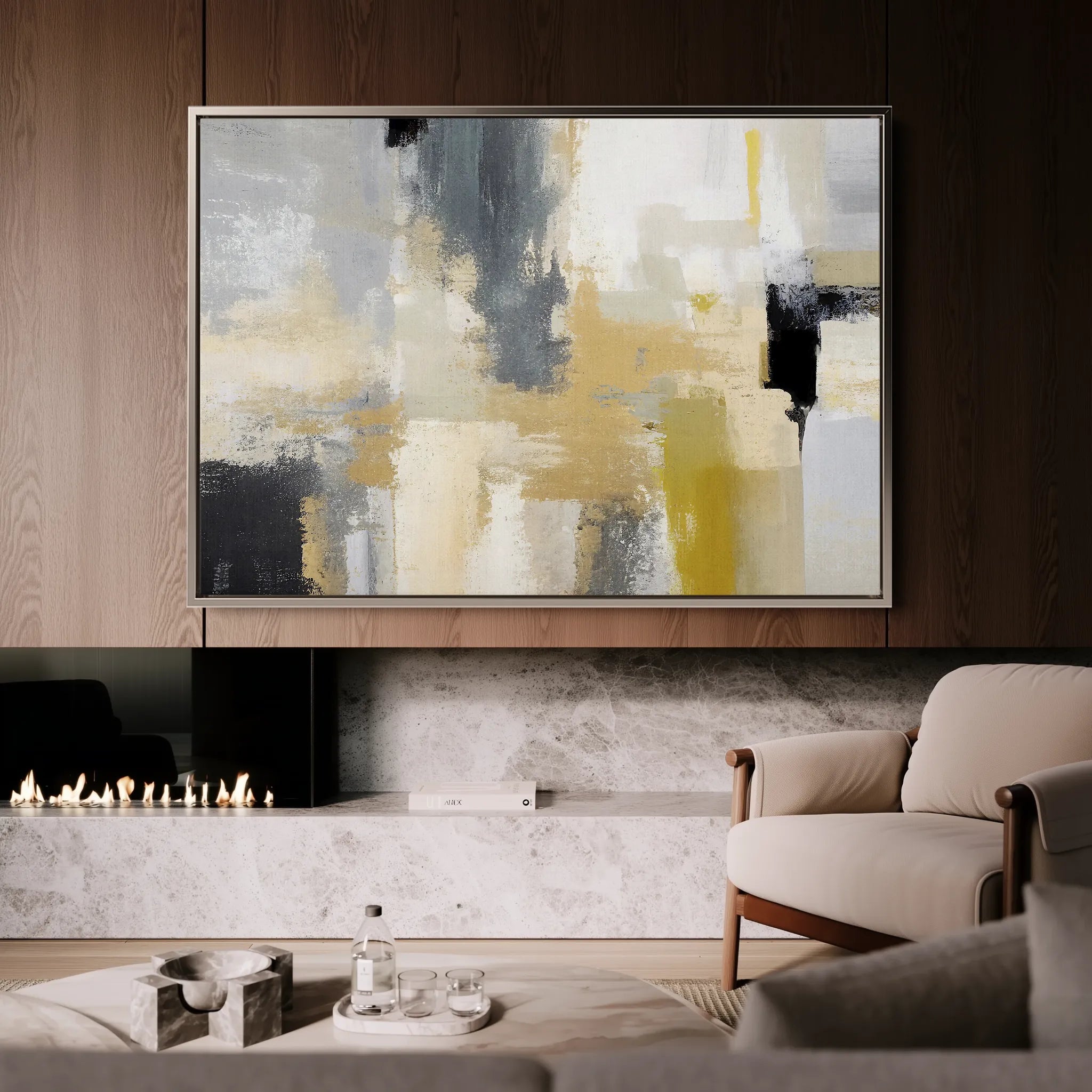 Abstract 005 Canvas Art 60 x 40 cm / Black