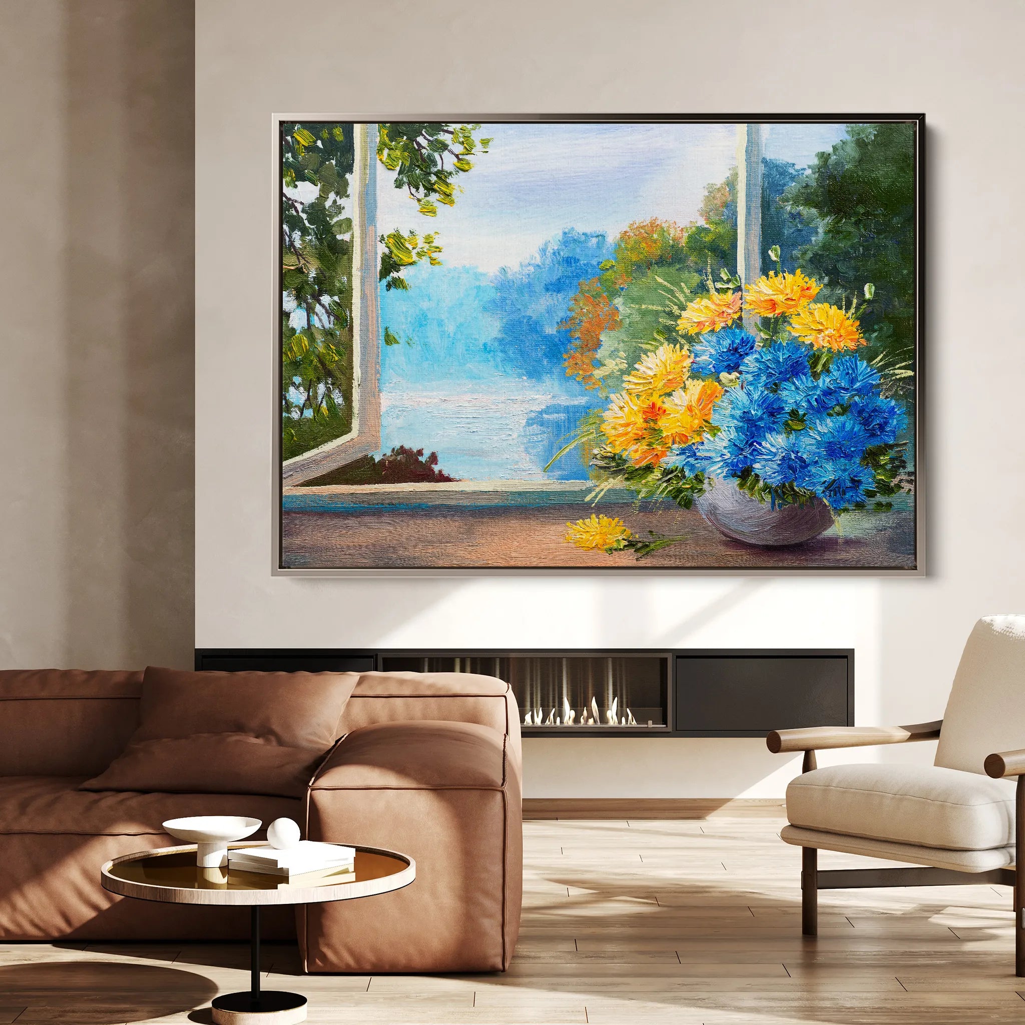 Floral 005 Canvas Art 60 x 40 cm / Black