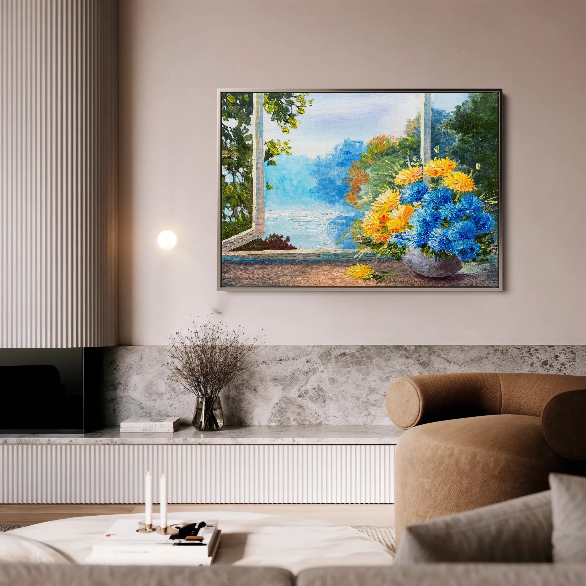 Floral 005 Canvas Art 60 x 40 cm / Black