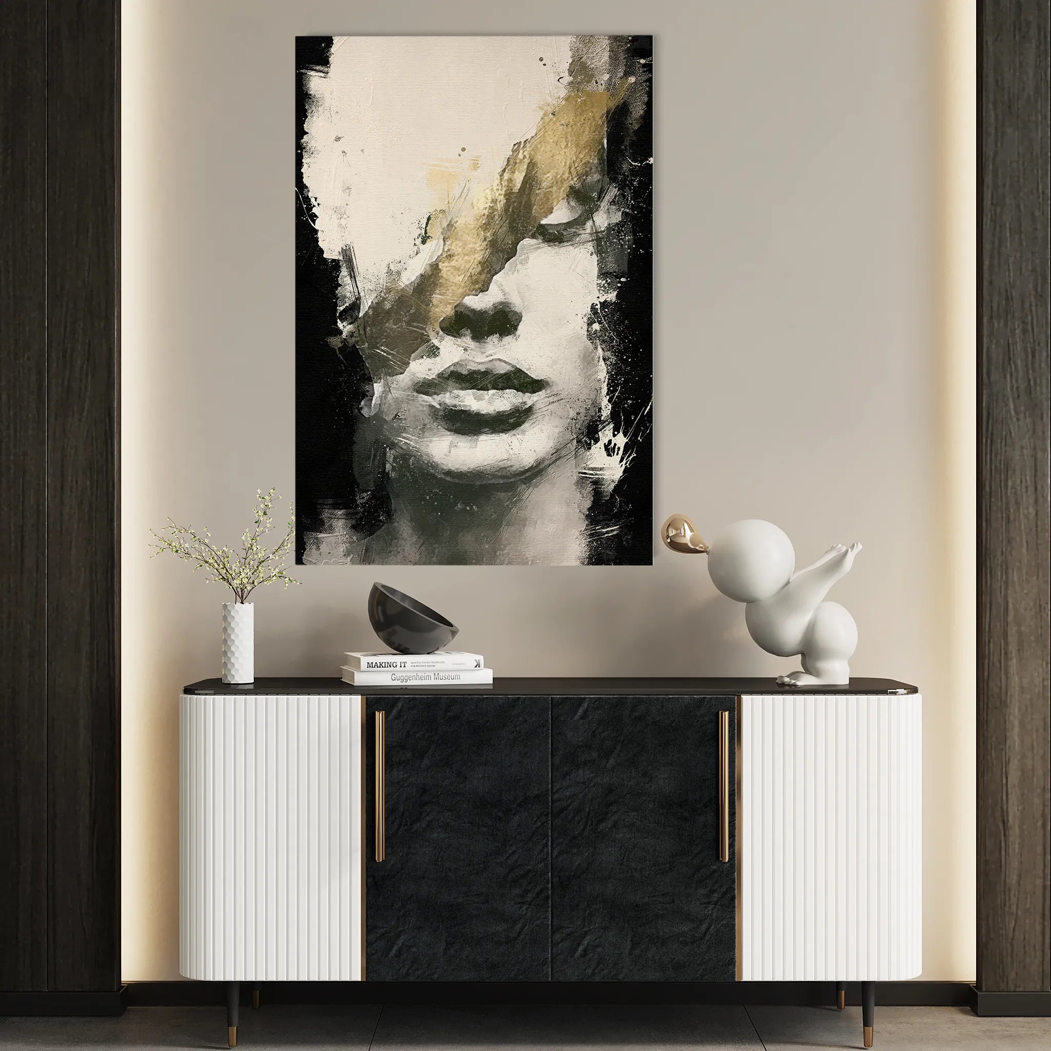 Portrait 006 Canvas Art 60 x 40 cm / Black