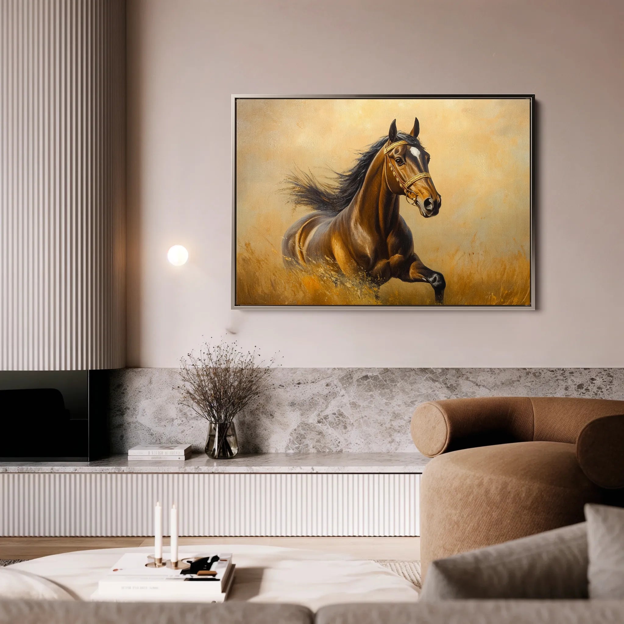 Horses 007 Canvas Art 60 x 40 cm / Black