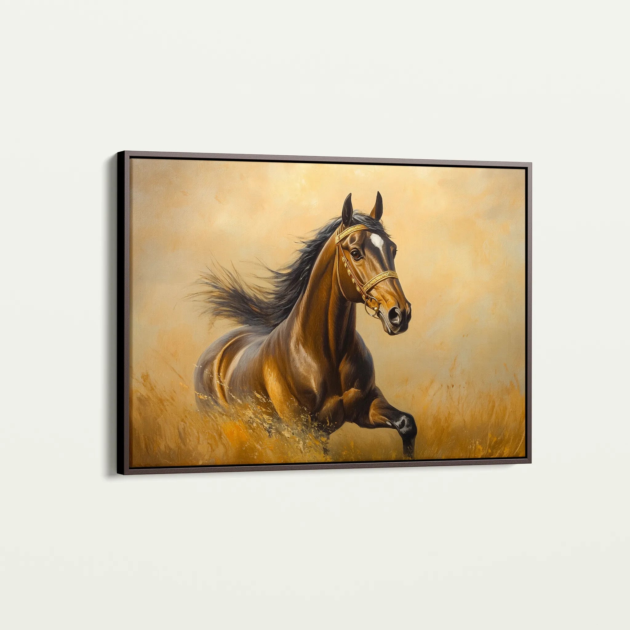 Horses 007 Canvas Art 60 x 40 cm / Black