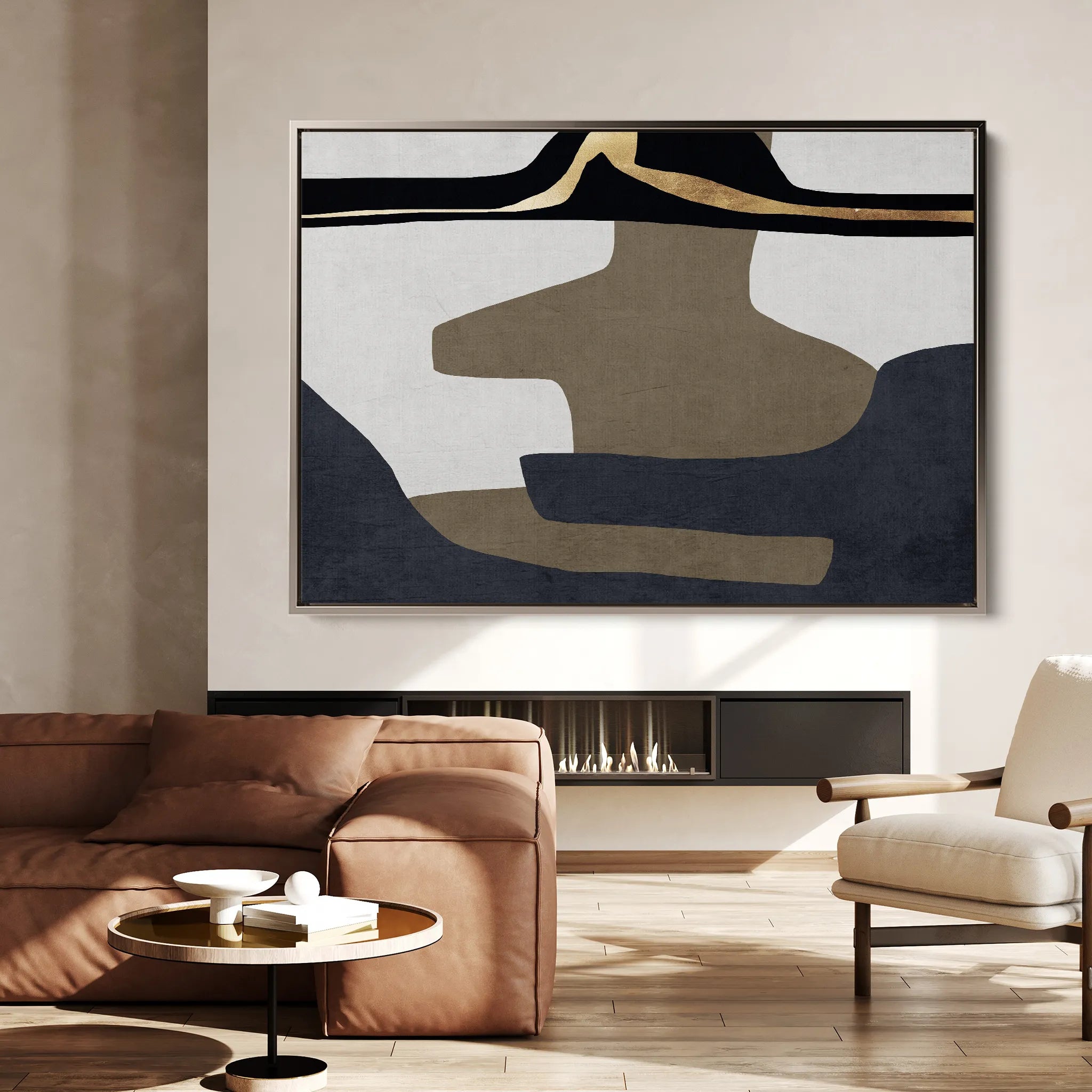 Boho 008 Canvas Art 60 x 40 cm / Black