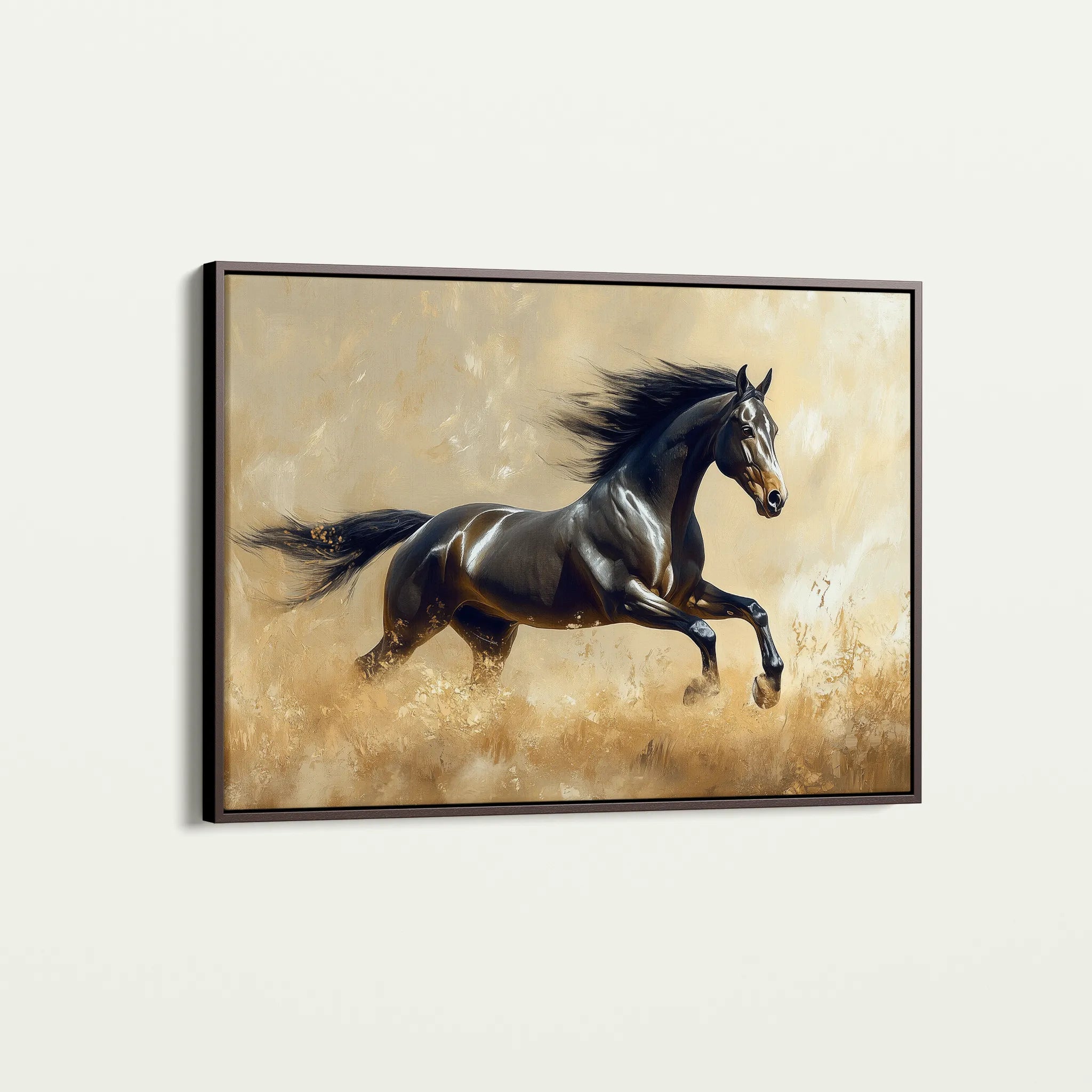 Horses 008 Canvas Art 60 x 40 cm / Black