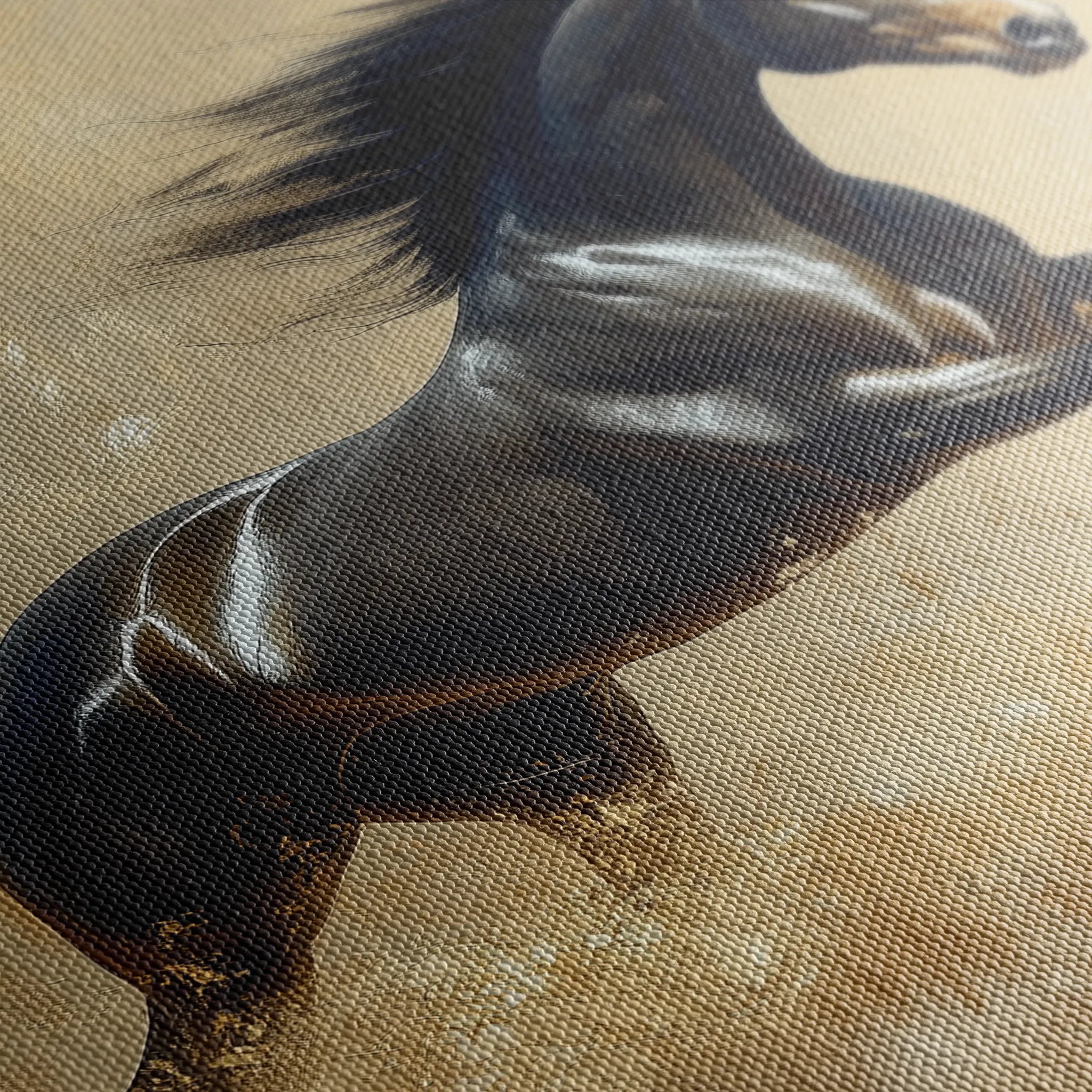 Horses 008 Canvas Art 60 x 40 cm / Black