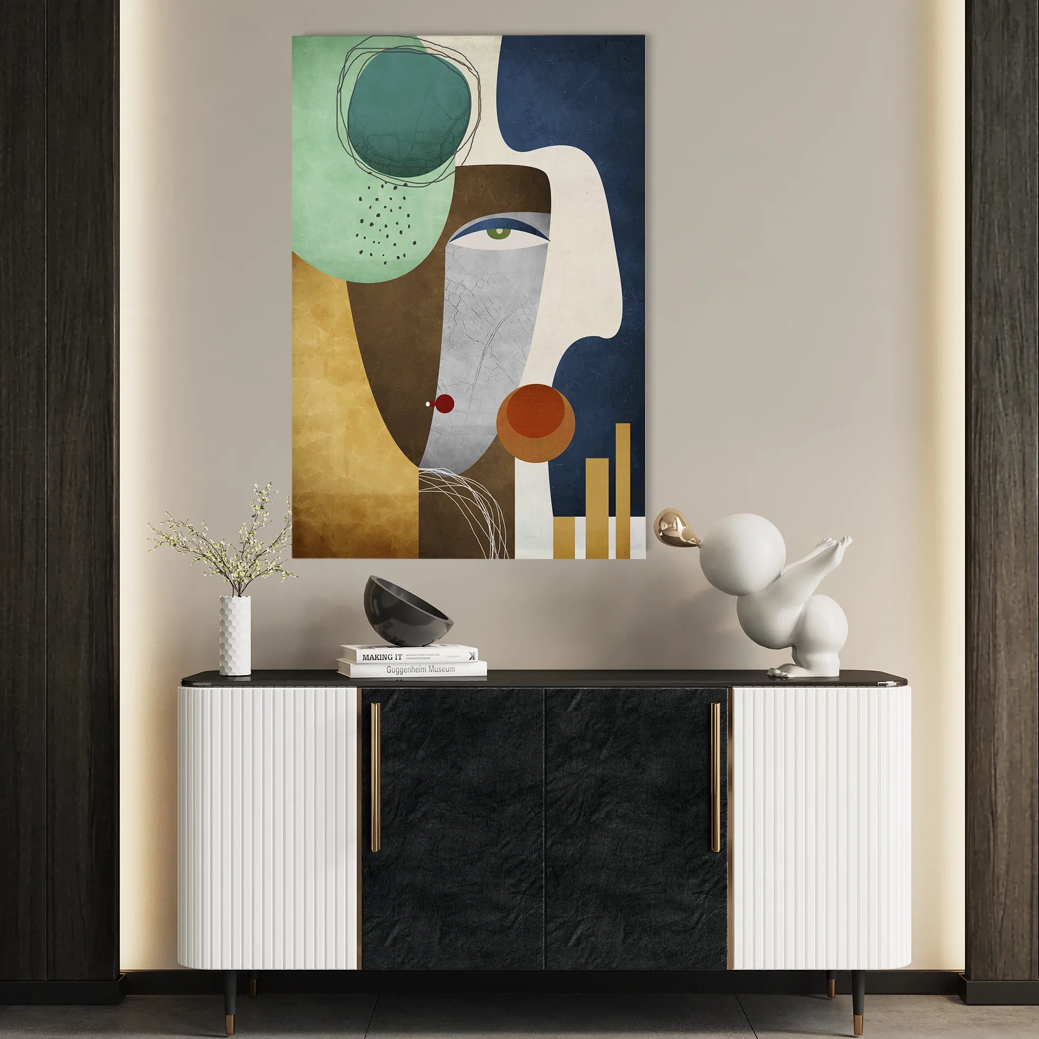 Portrait 008 Canvas Art 60 x 40 cm / Black