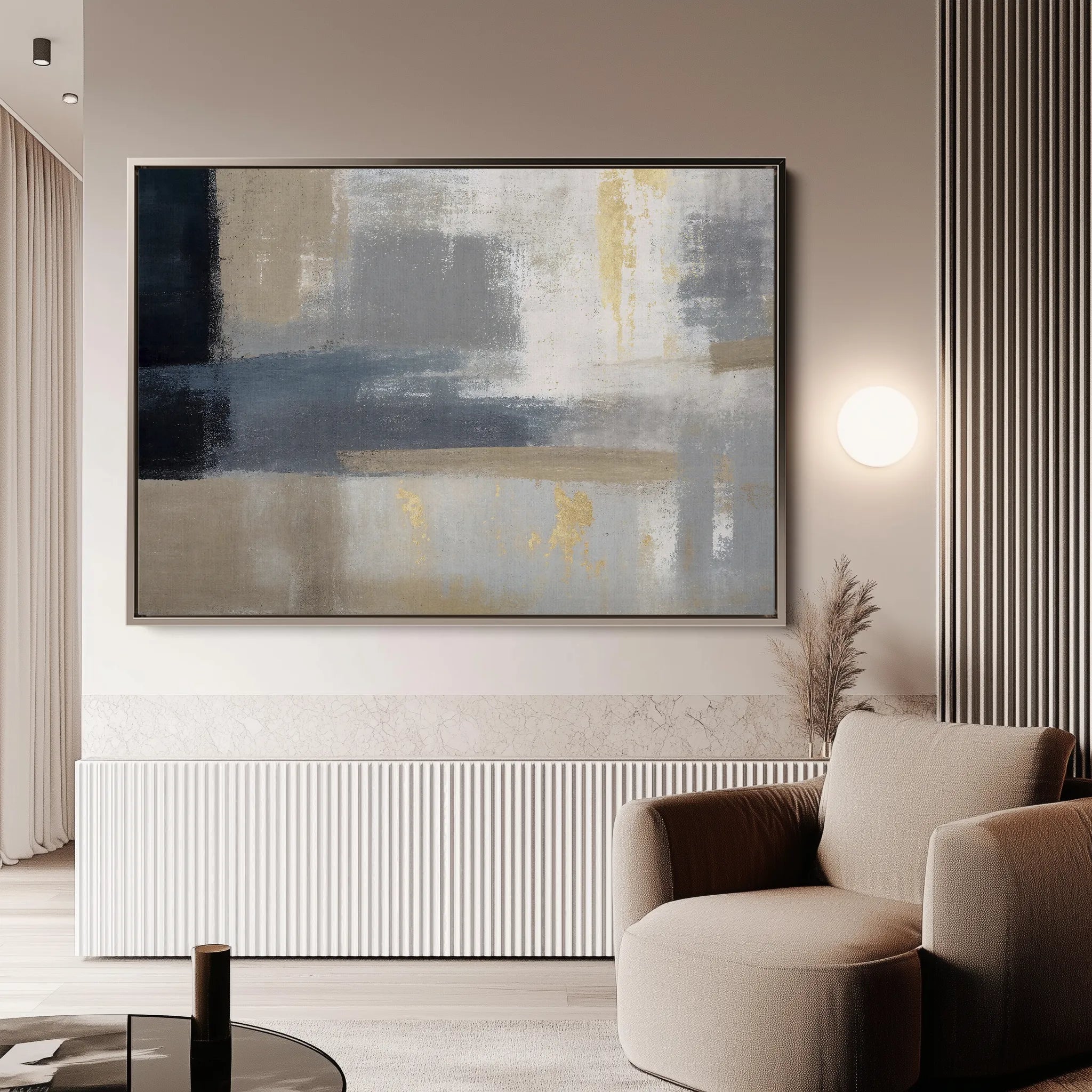 Abstract 009 Canvas Art 60 x 40 cm / Black