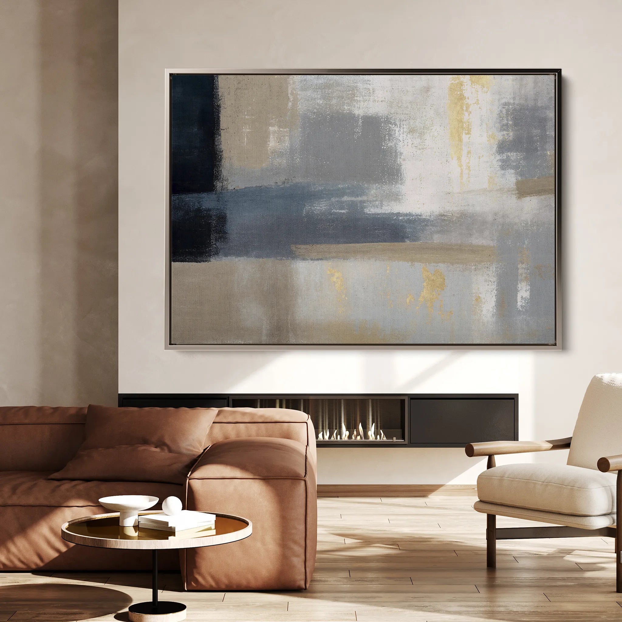 Abstract 009 Canvas Art 60 x 40 cm / Black