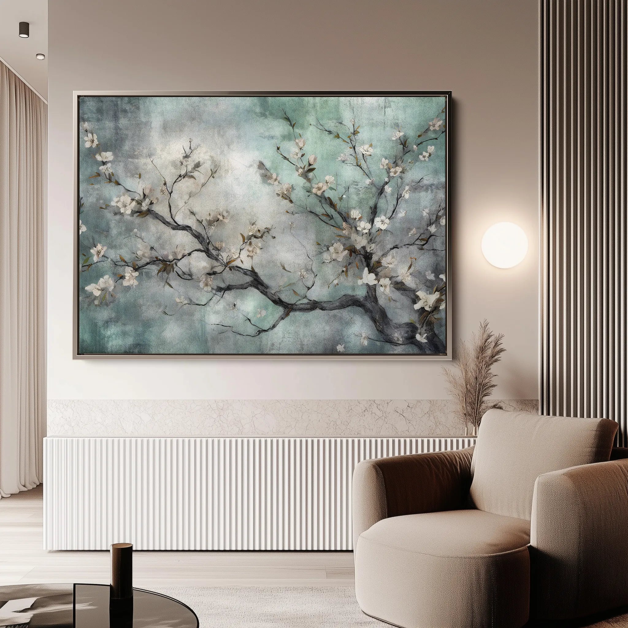 Floral 009 Canvas Art 60 x 40 cm / Black