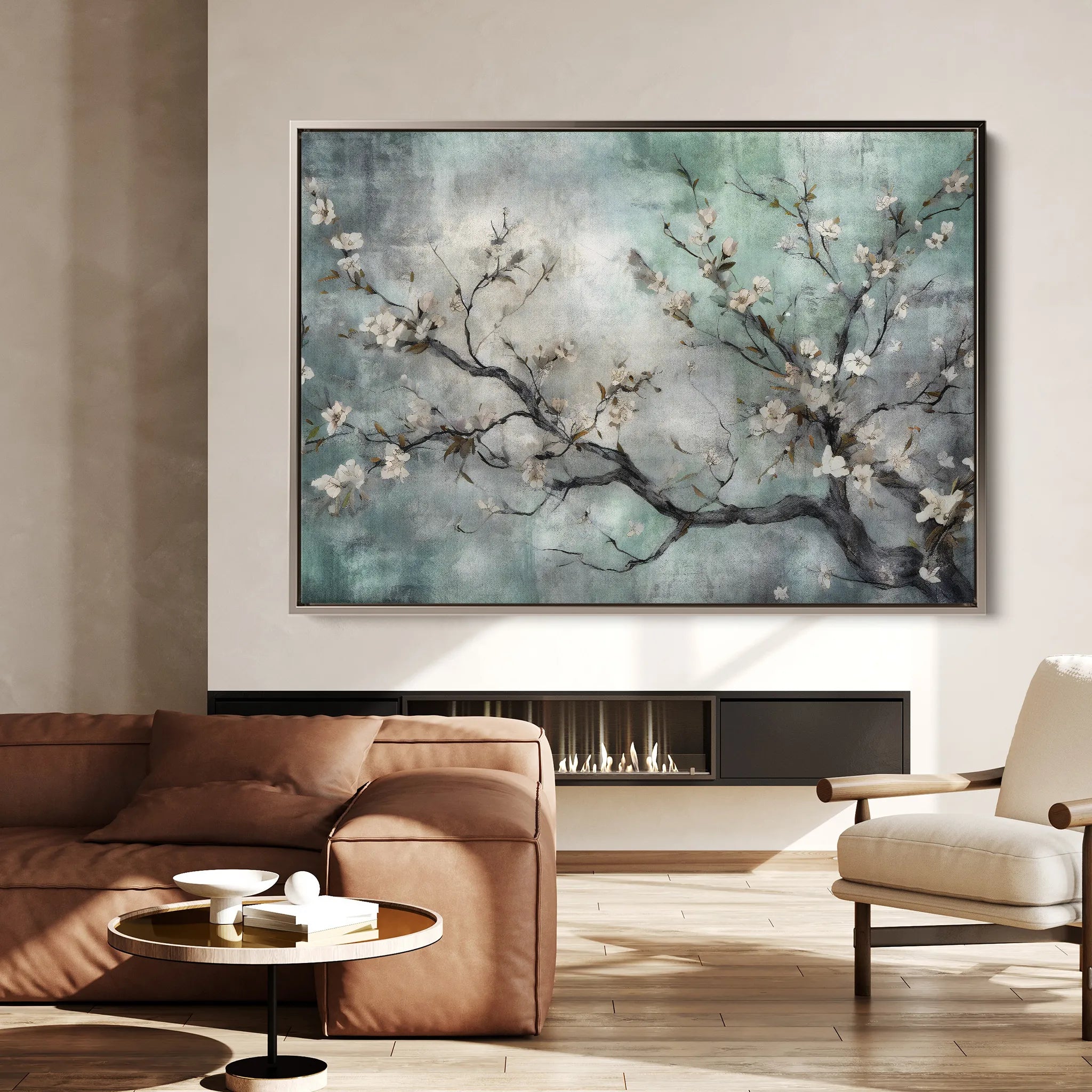 Floral 009 Canvas Art 60 x 40 cm / Black