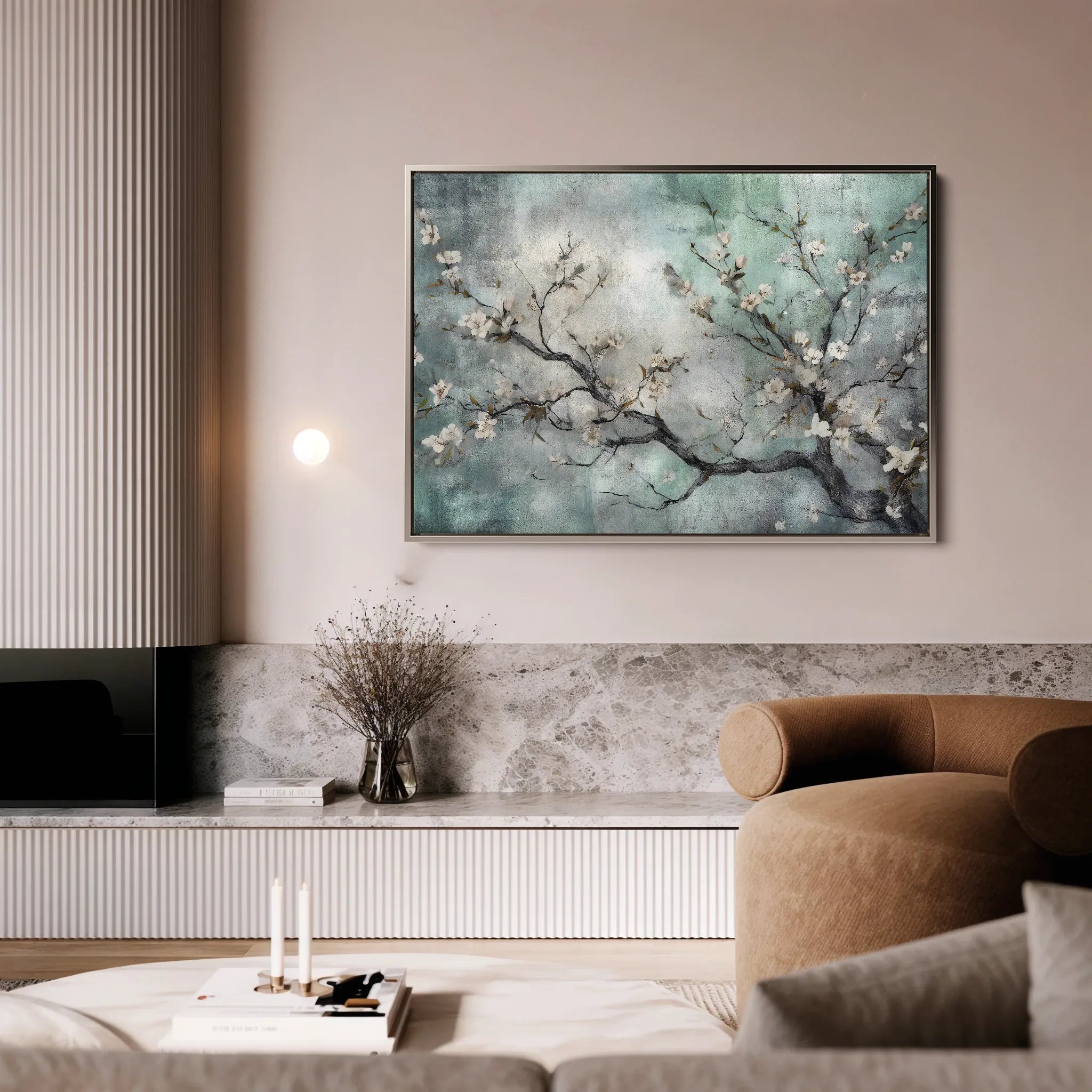 Floral 009 Canvas Art 60 x 40 cm / Black