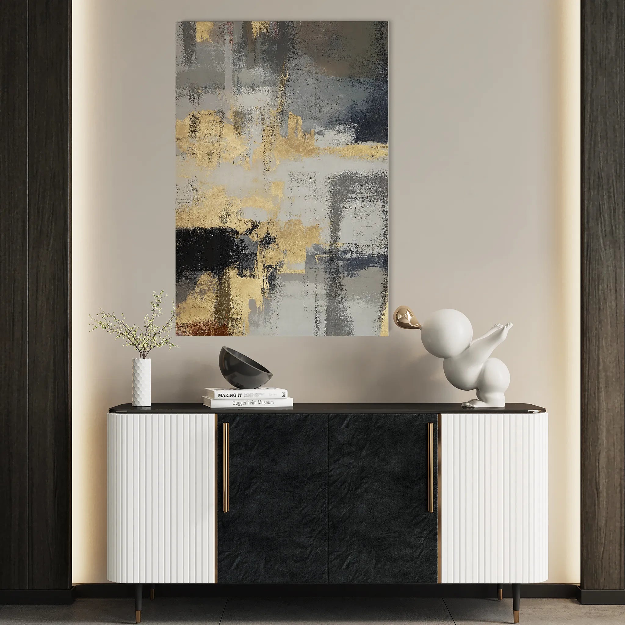 Abstract 010 Canvas Art 60 x 40 cm / Black