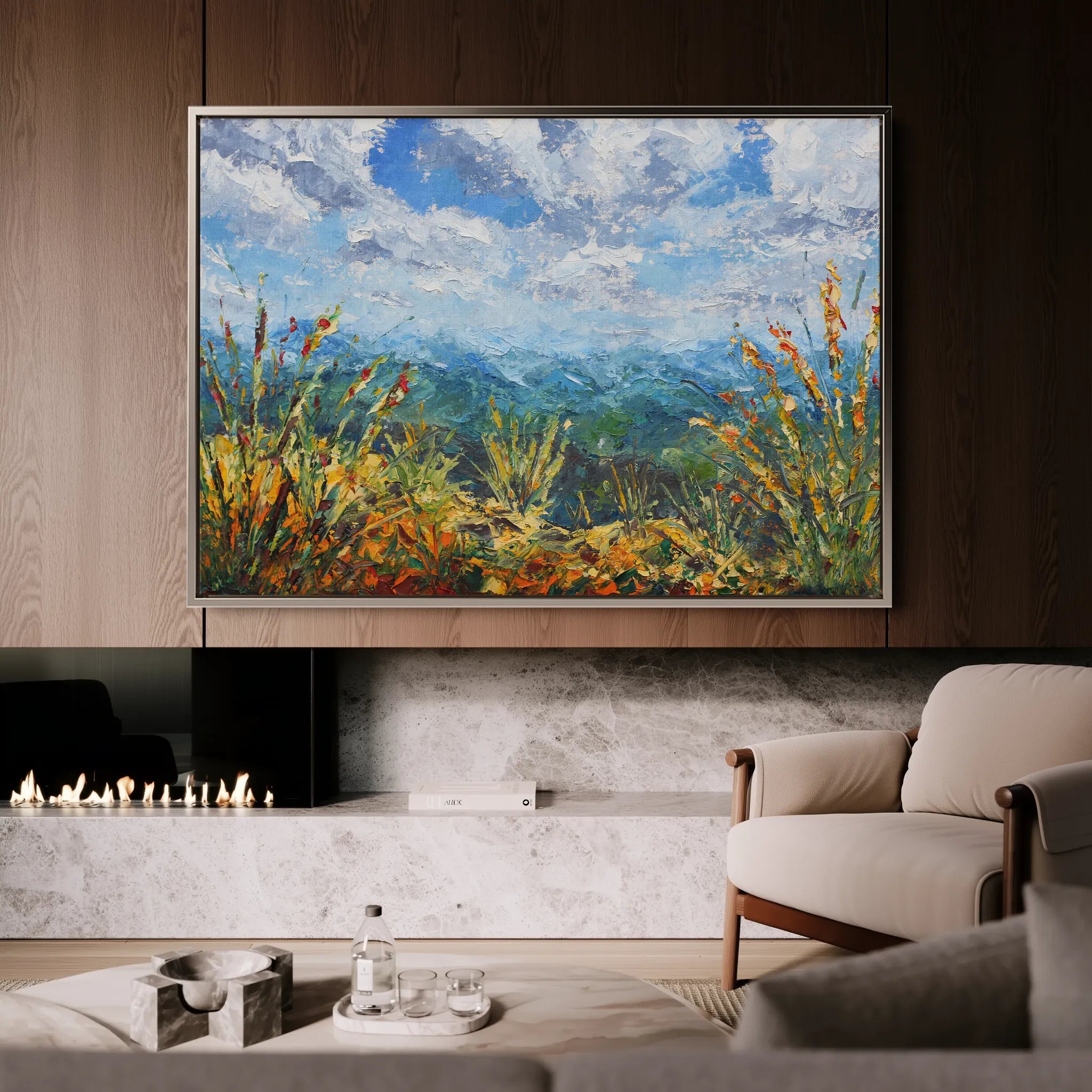 Landscape 010 Canvas Art 60 x 40 cm / Black