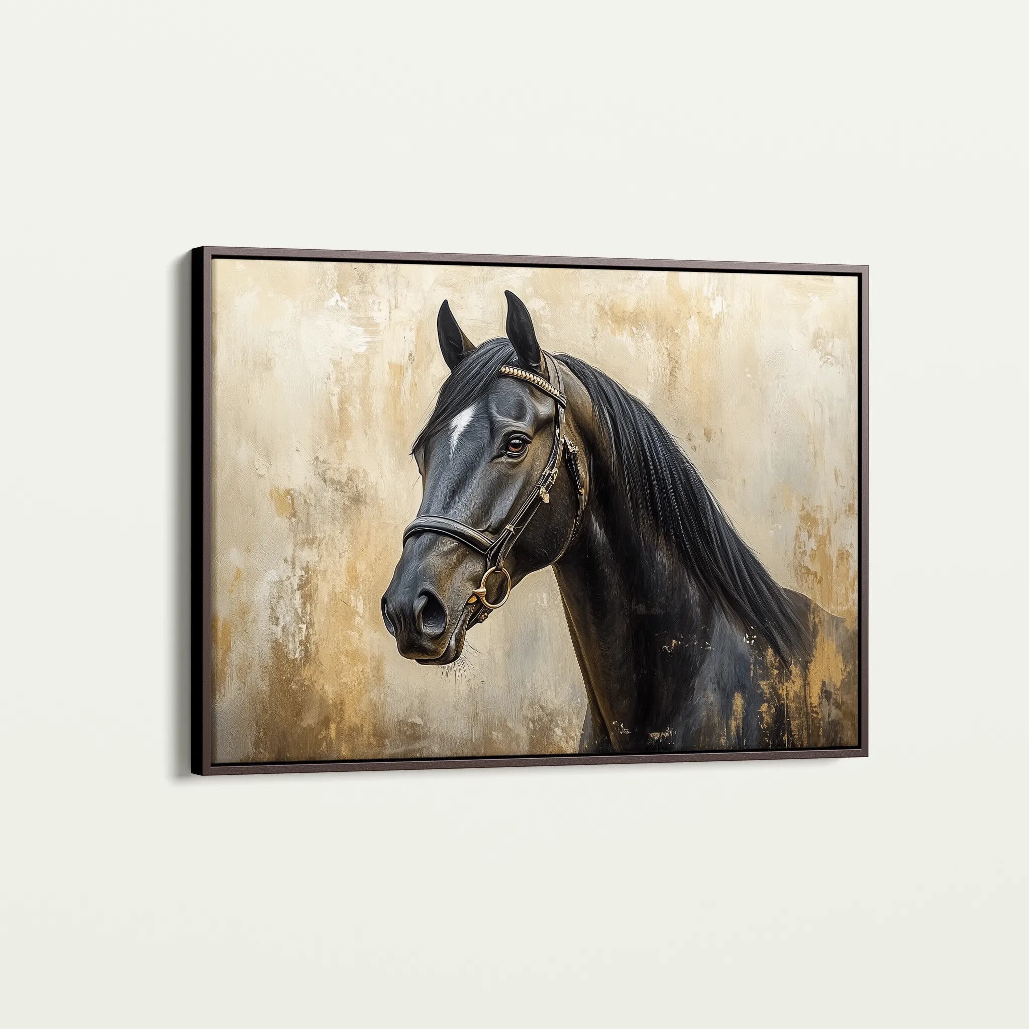 Horses 011 Canvas Art 60 x 40 cm / Black