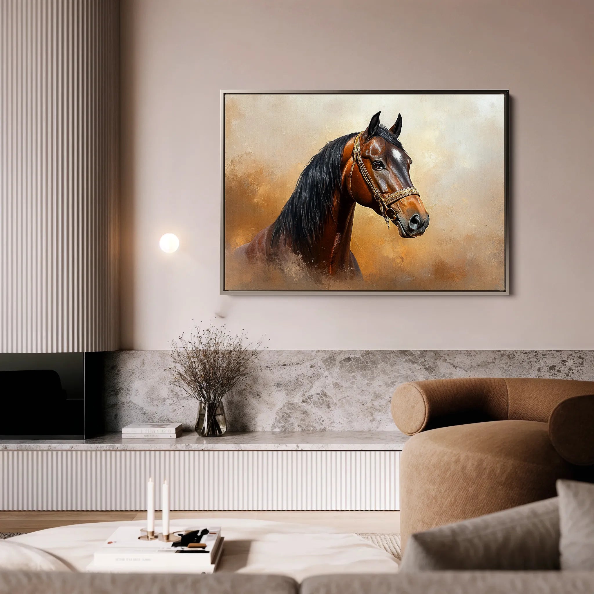 Horses 012 Canvas Art 60 x 40 cm / Black