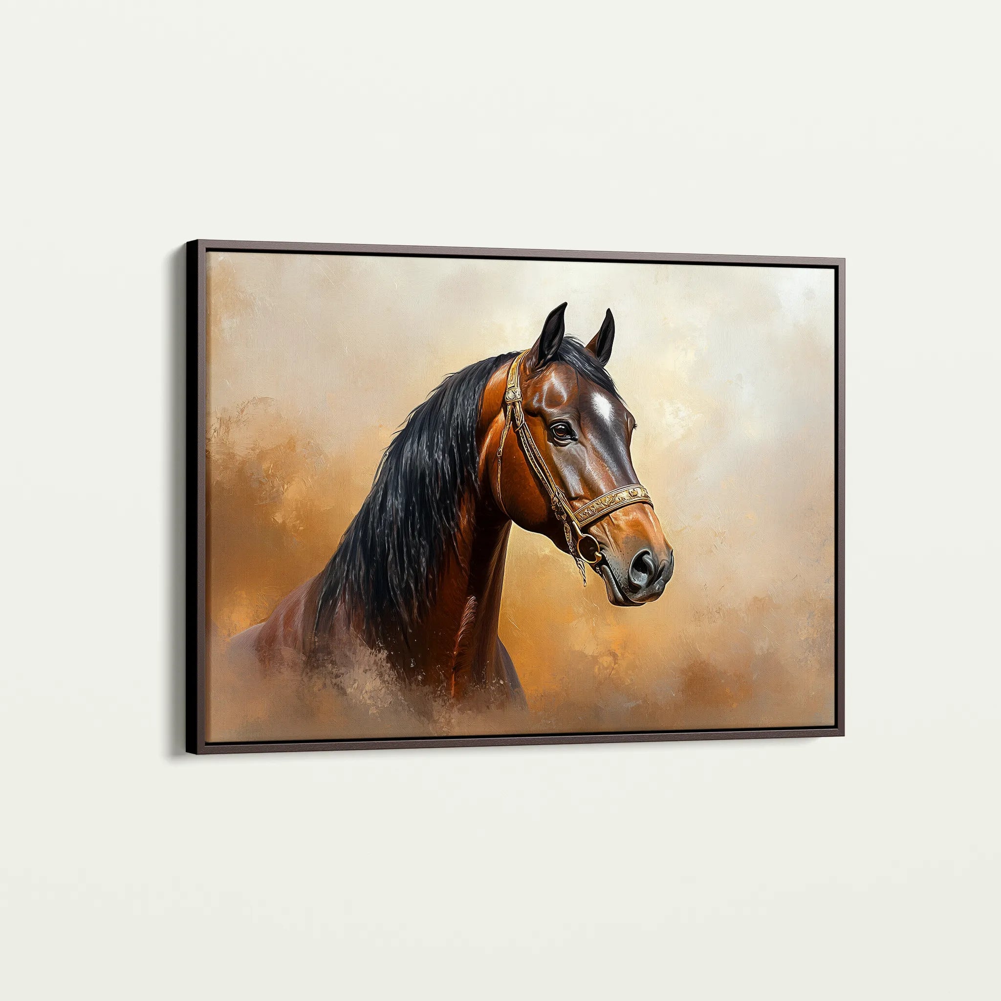 Horses 012 Canvas Art 60 x 40 cm / Black