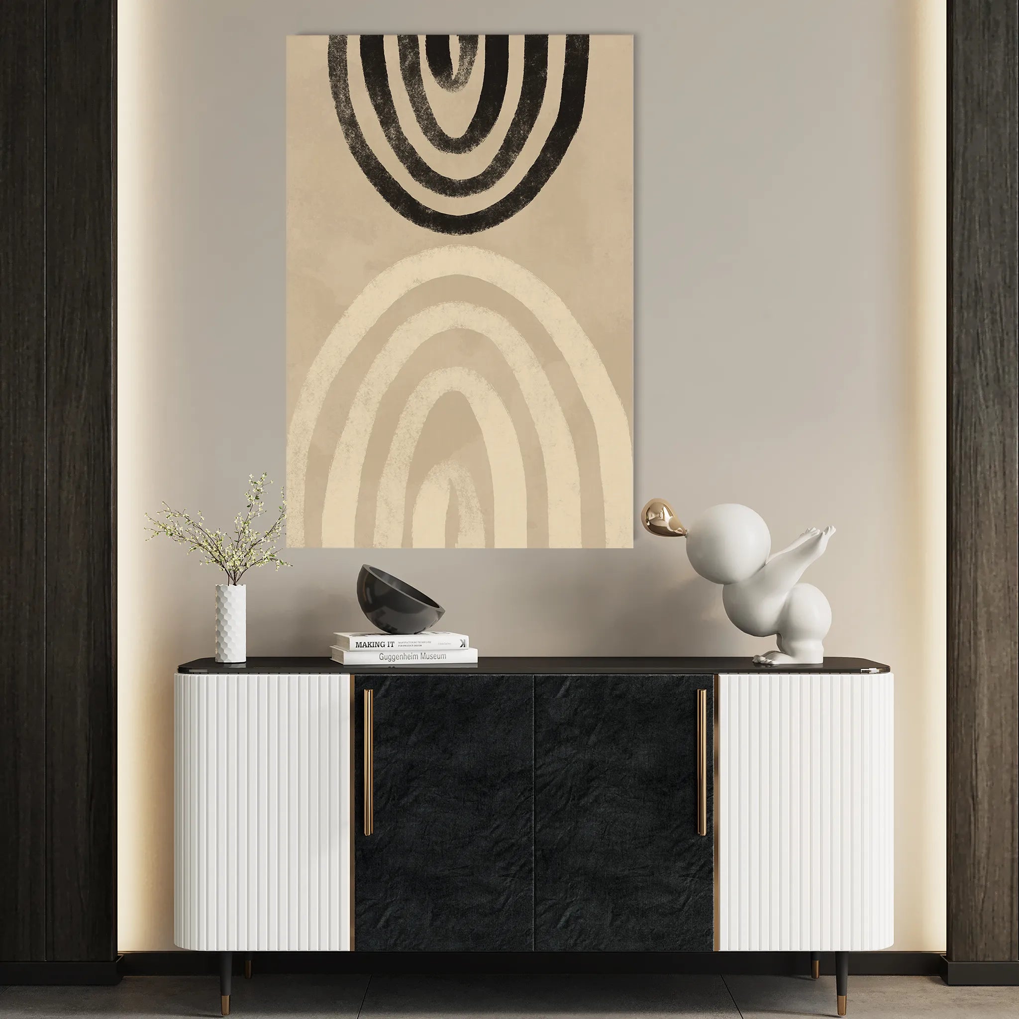 Boho 014 Canvas Art 60 x 40 cm / Black