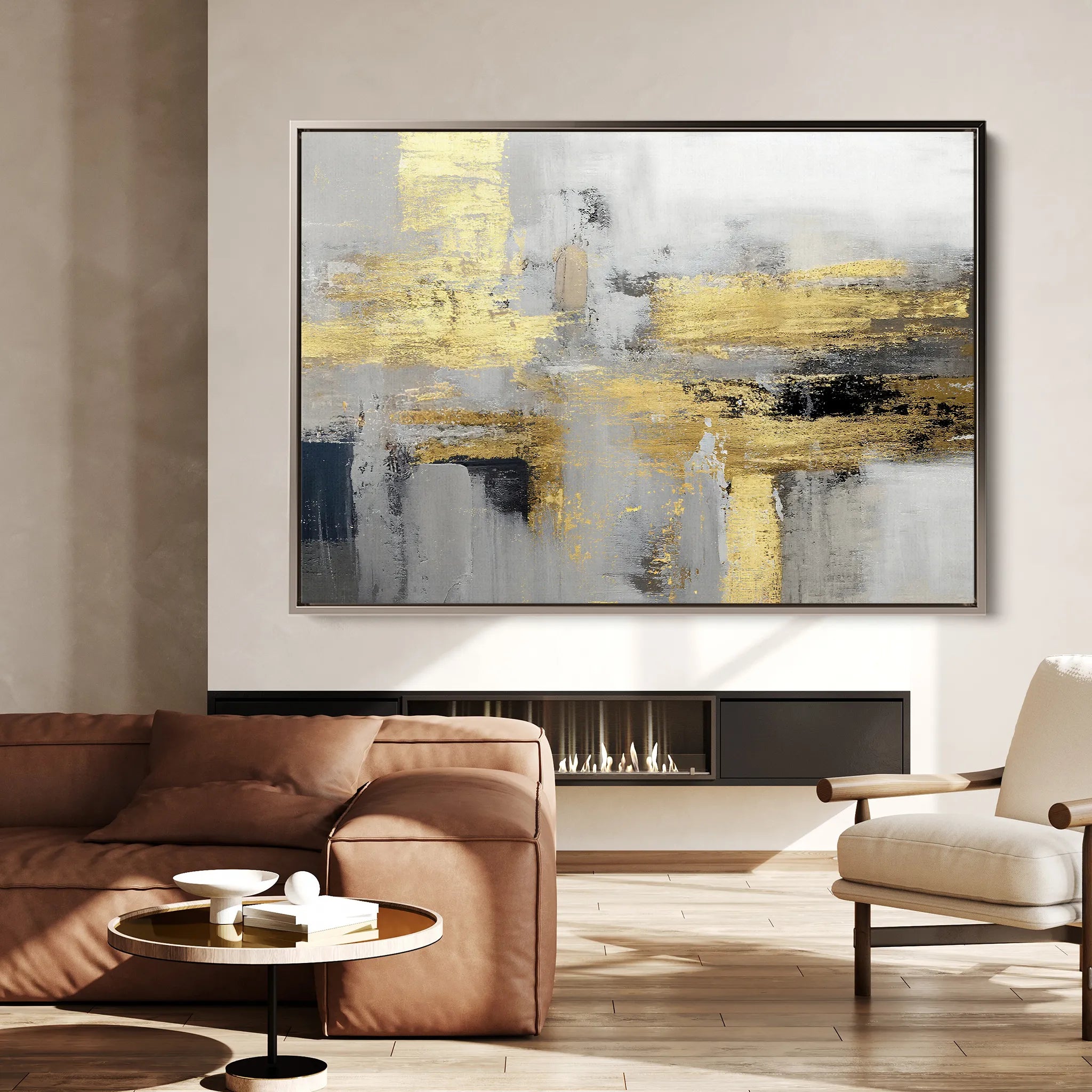 Abstract 015 Canvas Art 60 x 40 cm / Black