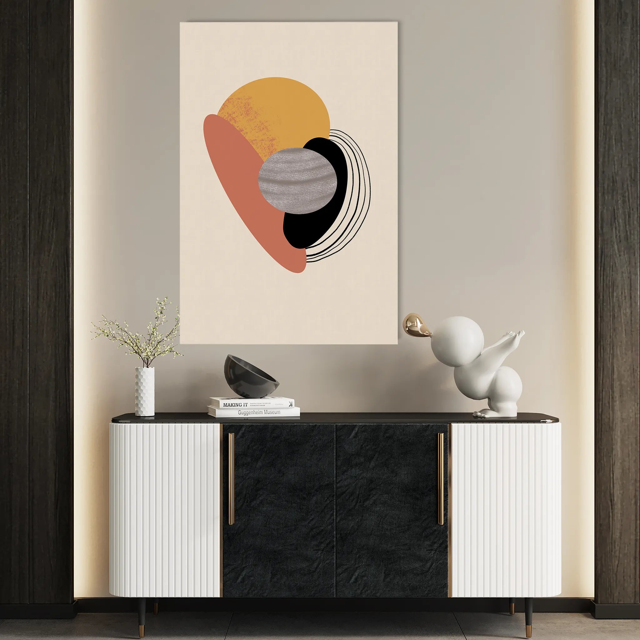 Boho 015 Canvas Art 60 x 40 cm / Black
