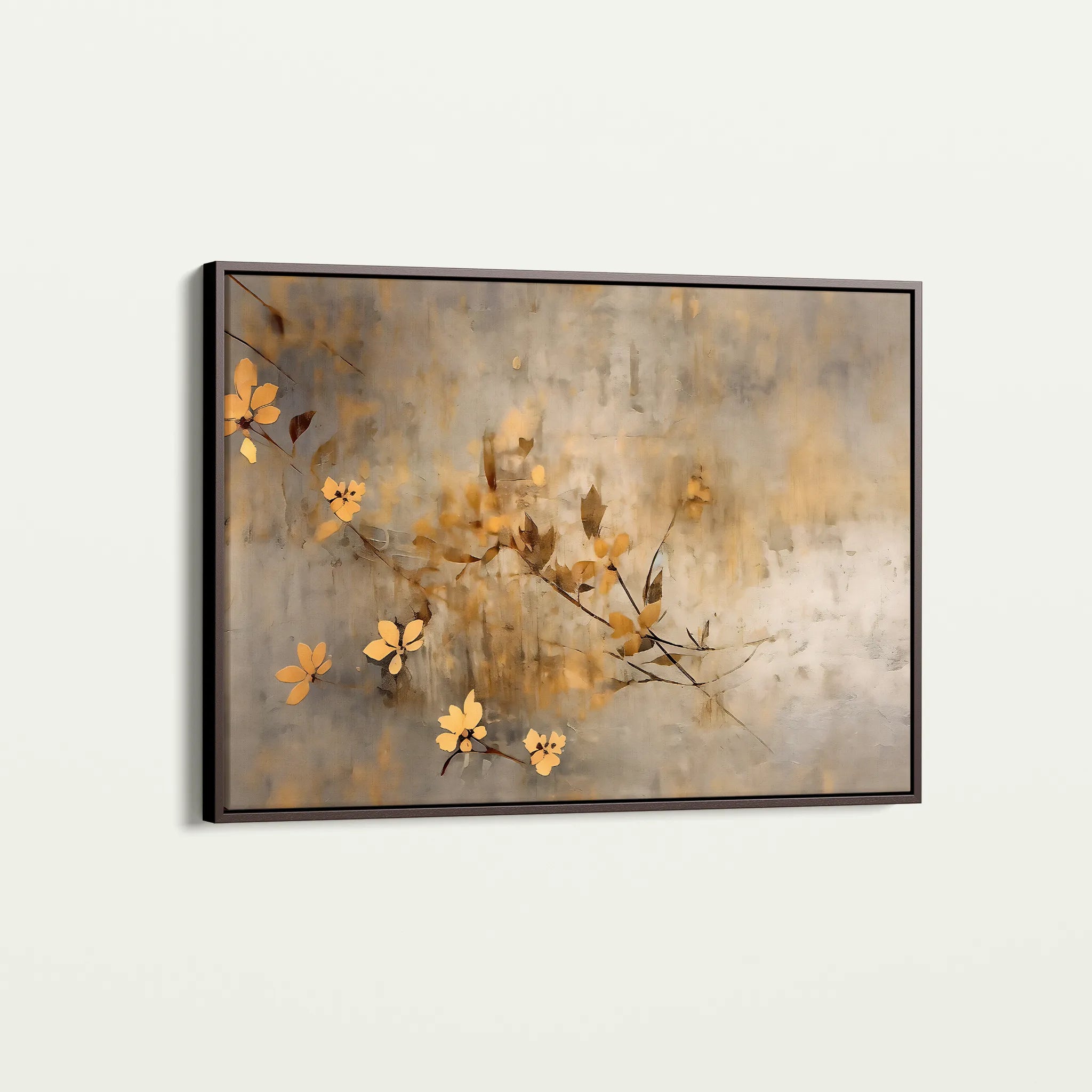Floral 015 Canvas Art 60 x 40 cm / Black