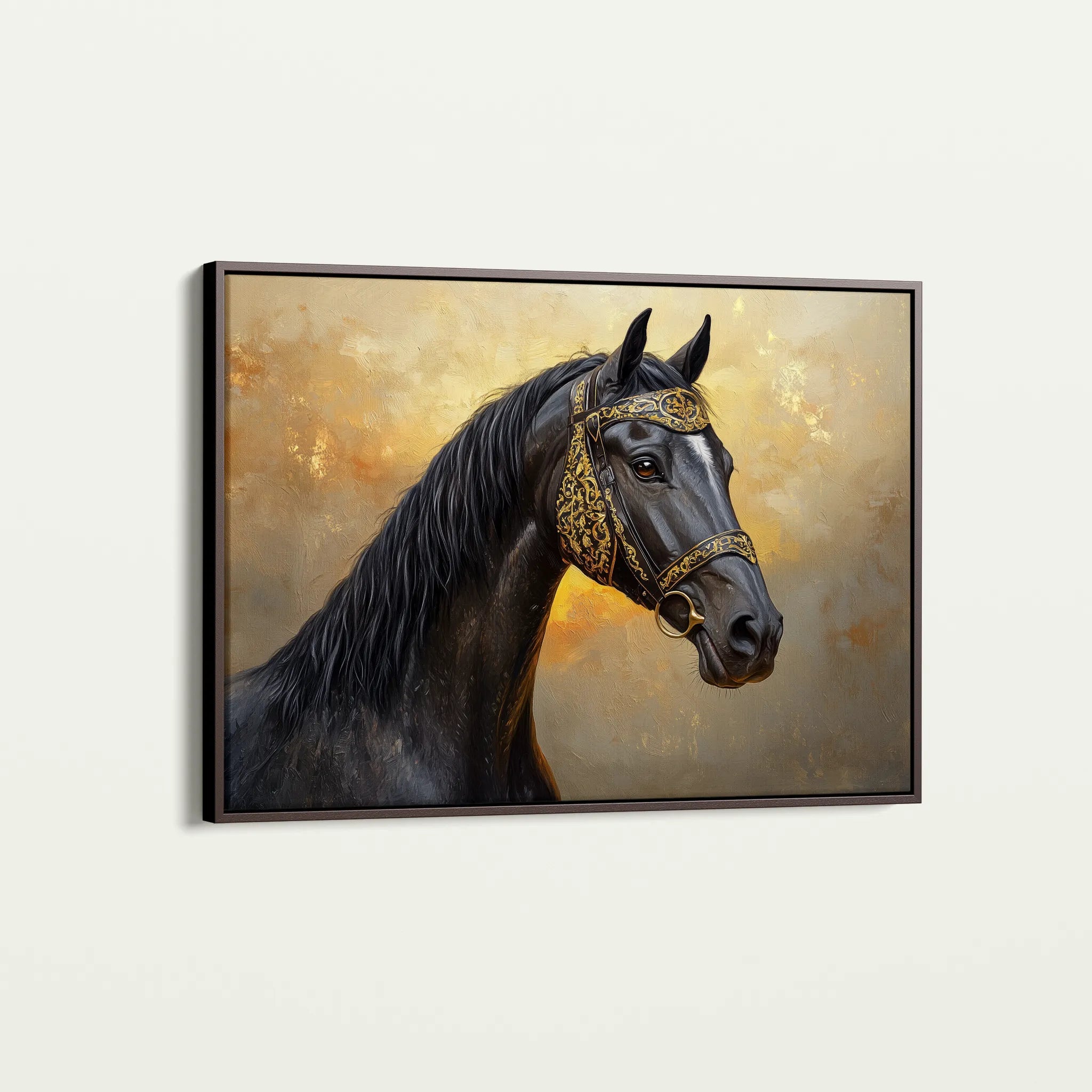 Horses 015 Canvas Art 60 x 40 cm / Black