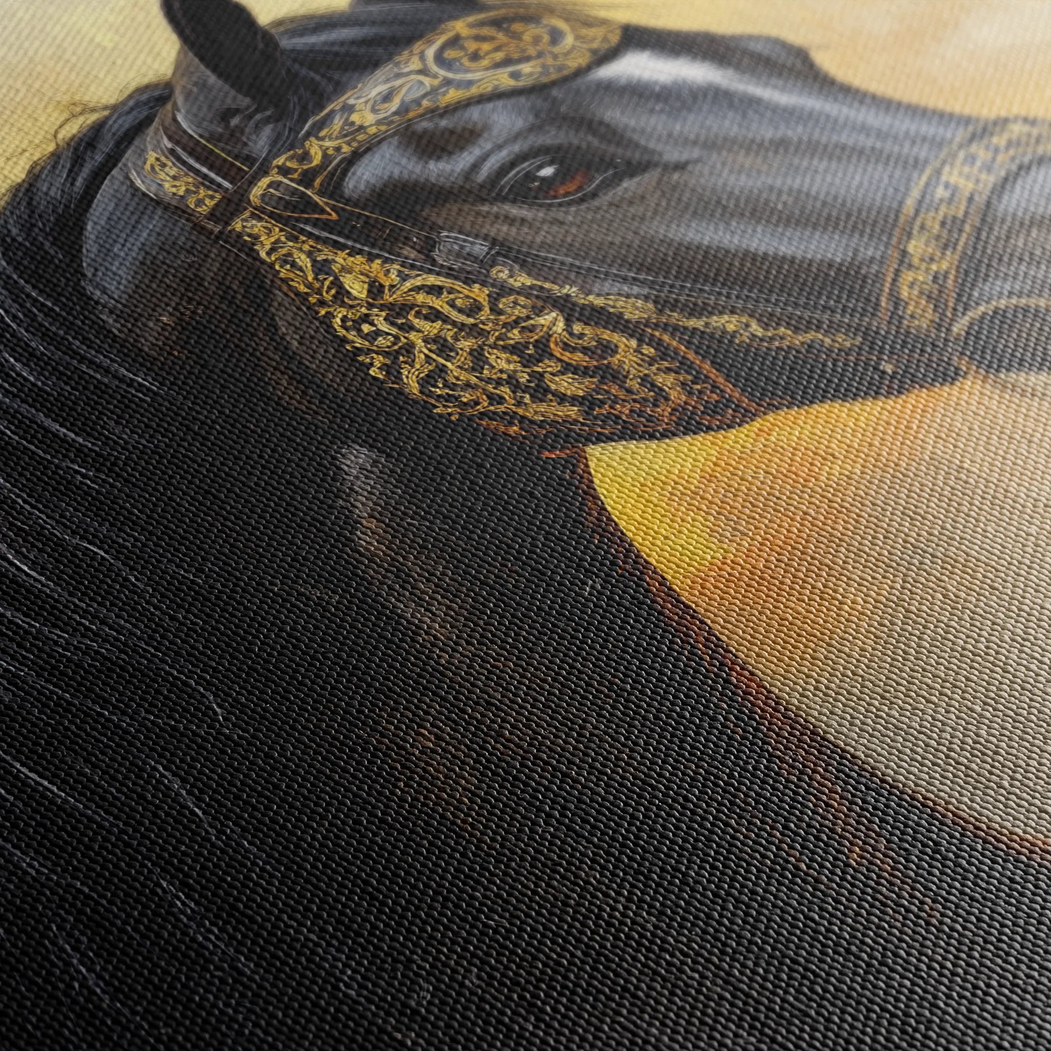 Horses 015 Canvas Art 60 x 40 cm / Black