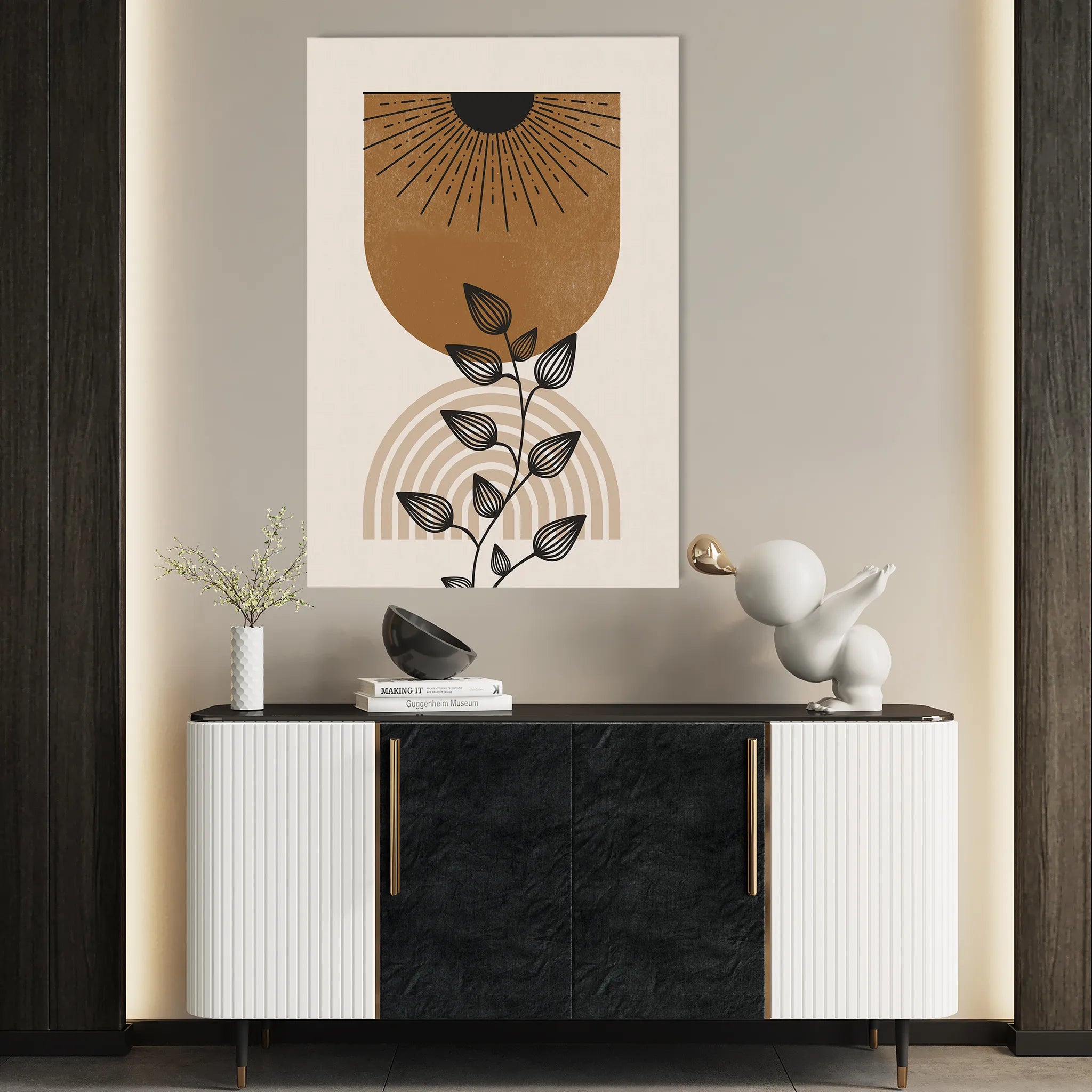 Boho 016 Canvas Art 60 x 40 cm / Black
