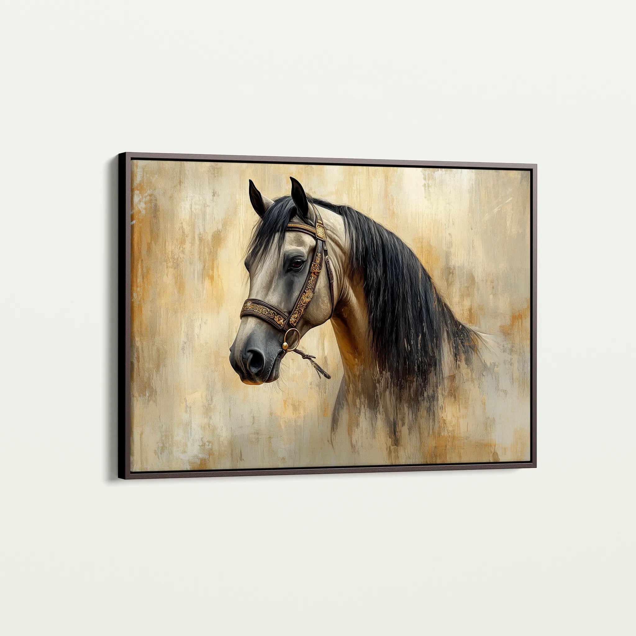 Horses 016 Canvas Art 60 x 40 cm / Black