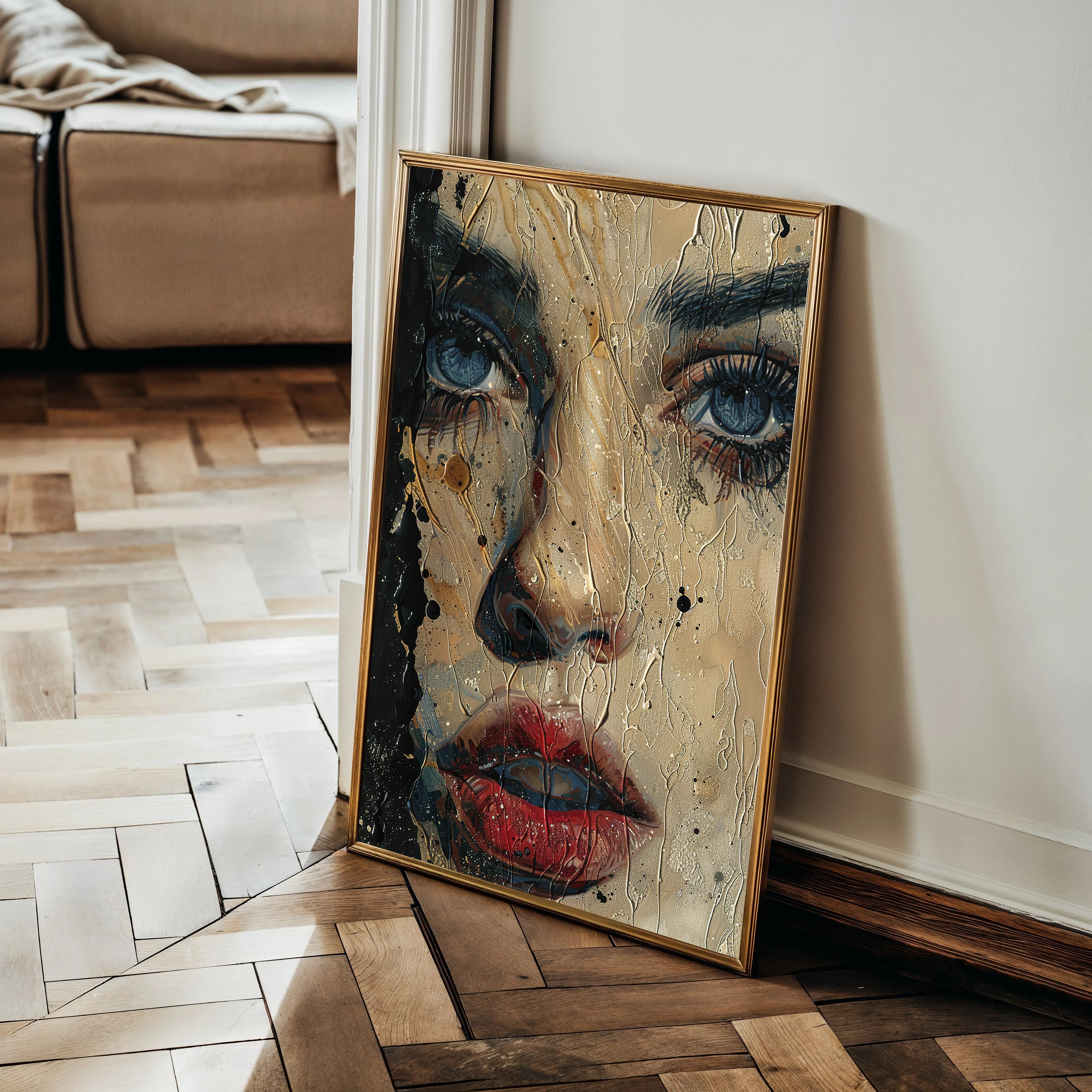 Portrait 016 Canvas Art 60 x 40 cm / Black