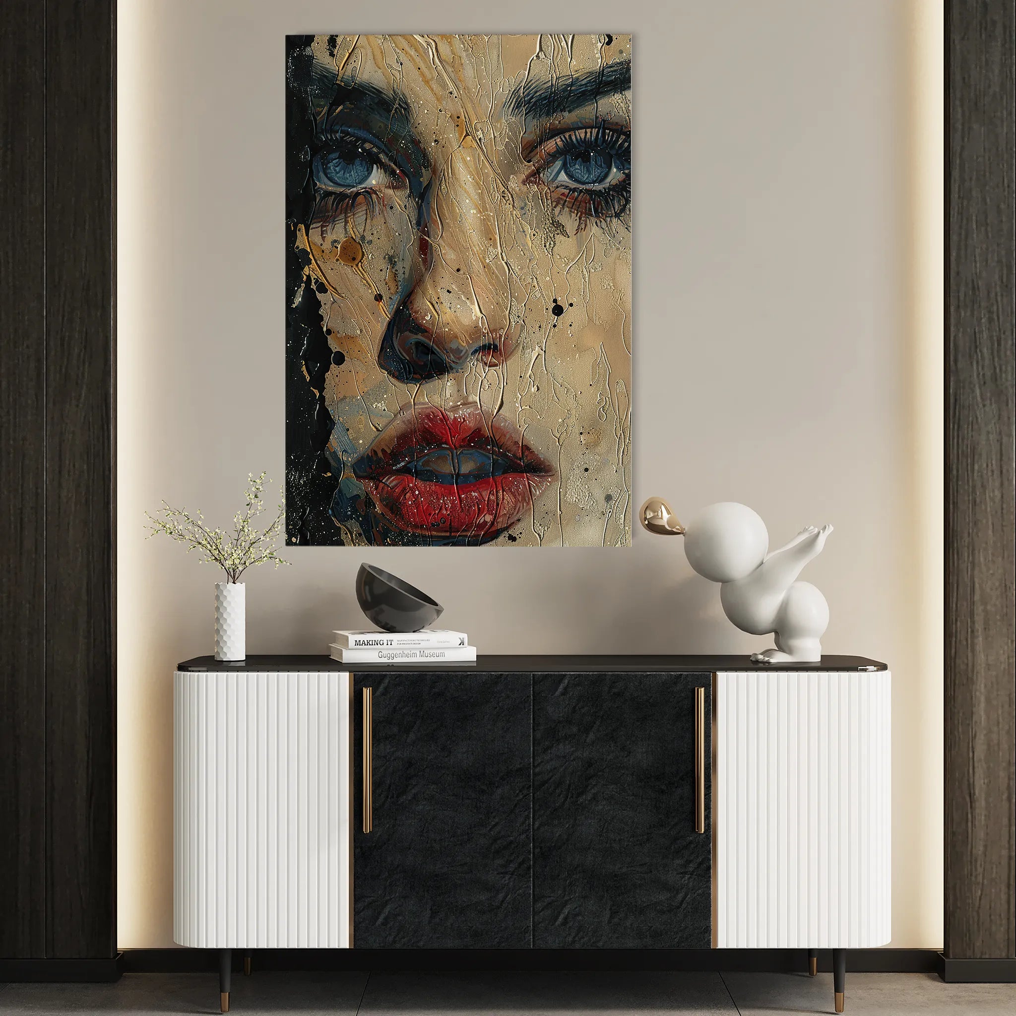 Portrait 016 Canvas Art 60 x 40 cm / Black