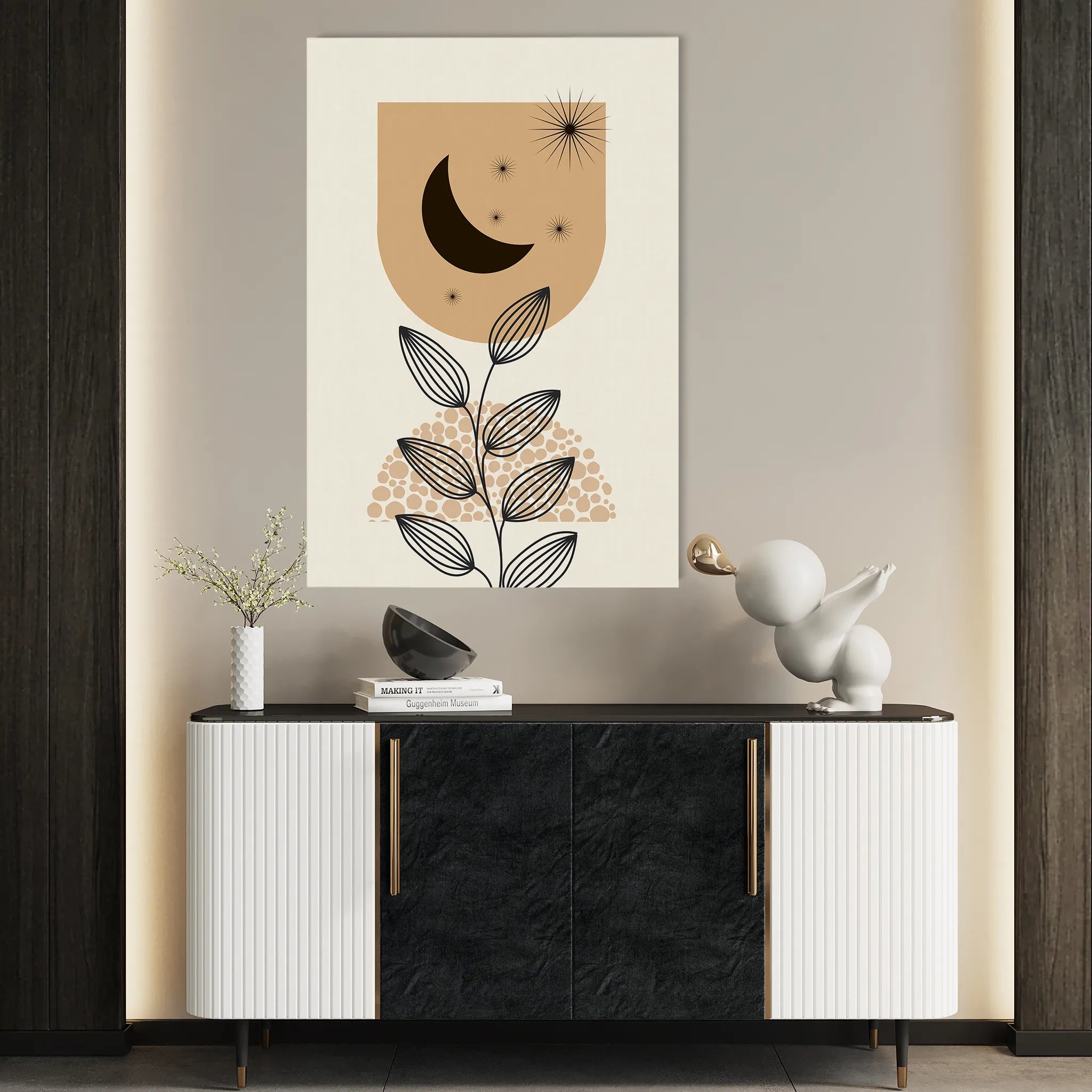 Boho 017 Canvas Art 60 x 40 cm / Black