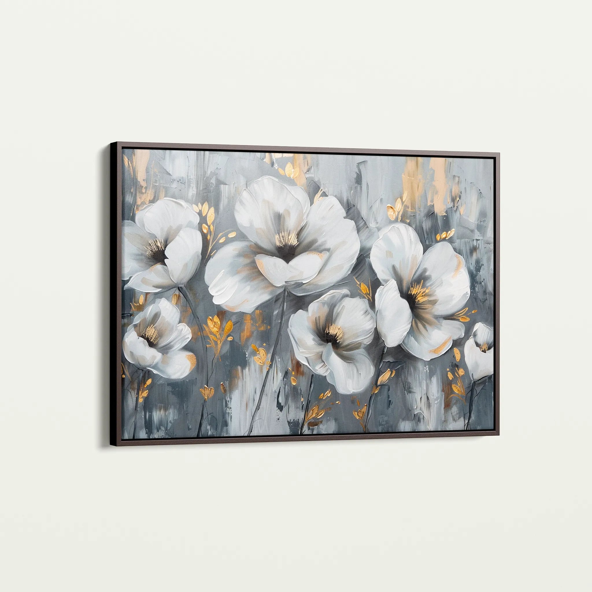 Floral 018 Canvas Art 60 x 40 cm / Black