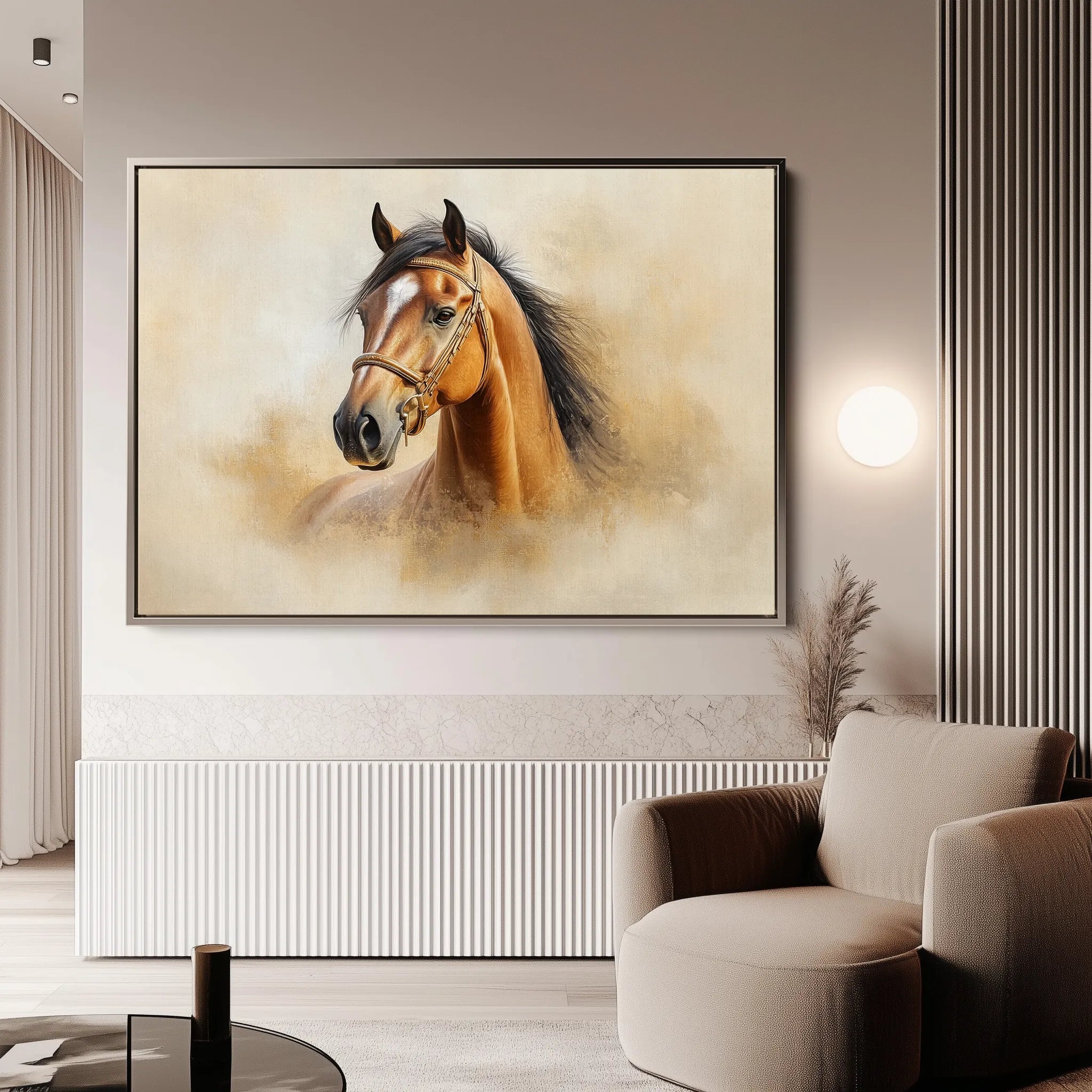 Horses 018 Canvas Art 60 x 40 cm / Black