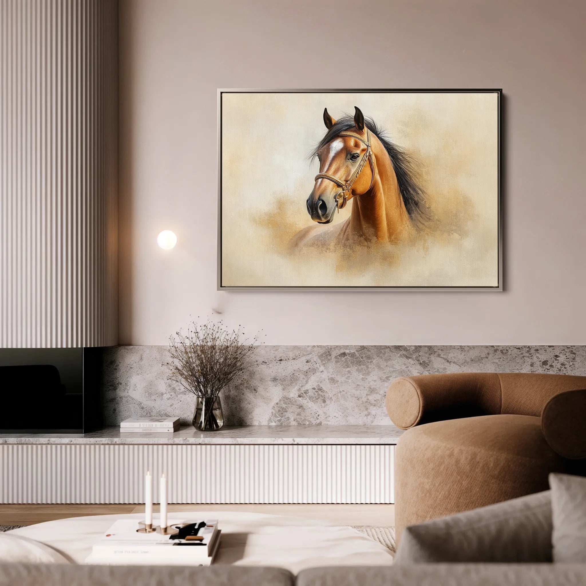 Horses 018 Canvas Art 60 x 40 cm / Black