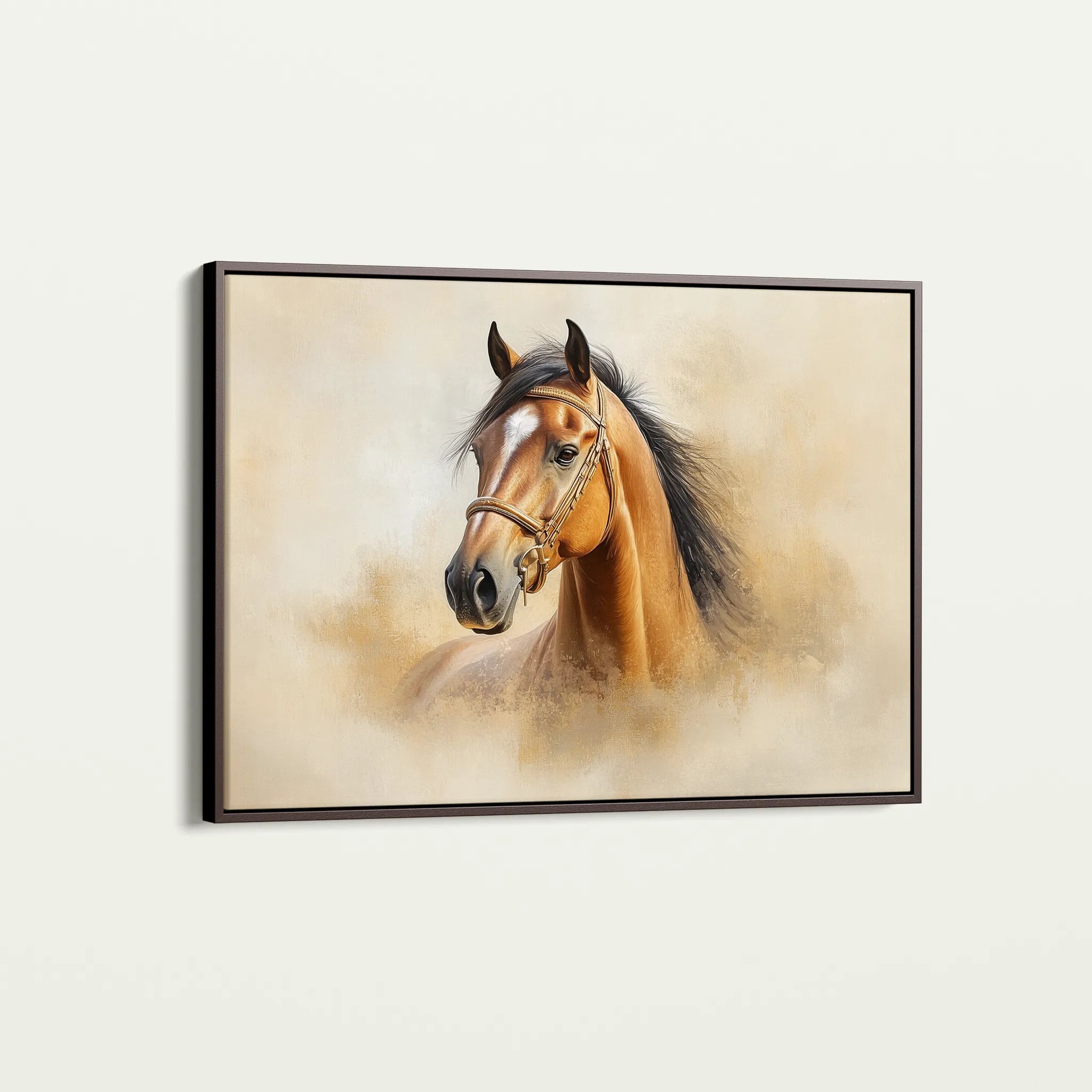 Horses 018 Canvas Art 60 x 40 cm / Black